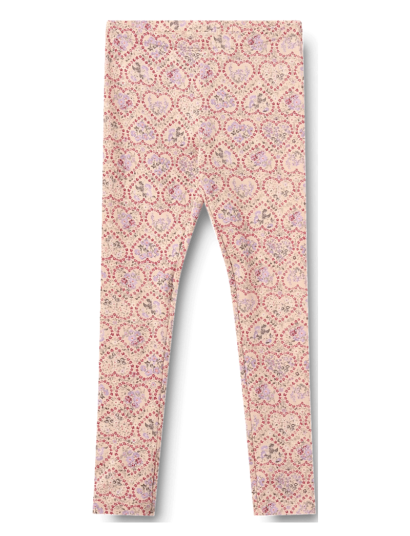 Wheat - 2 Leggings Jules - leggings - magenta heart flowers - 2
