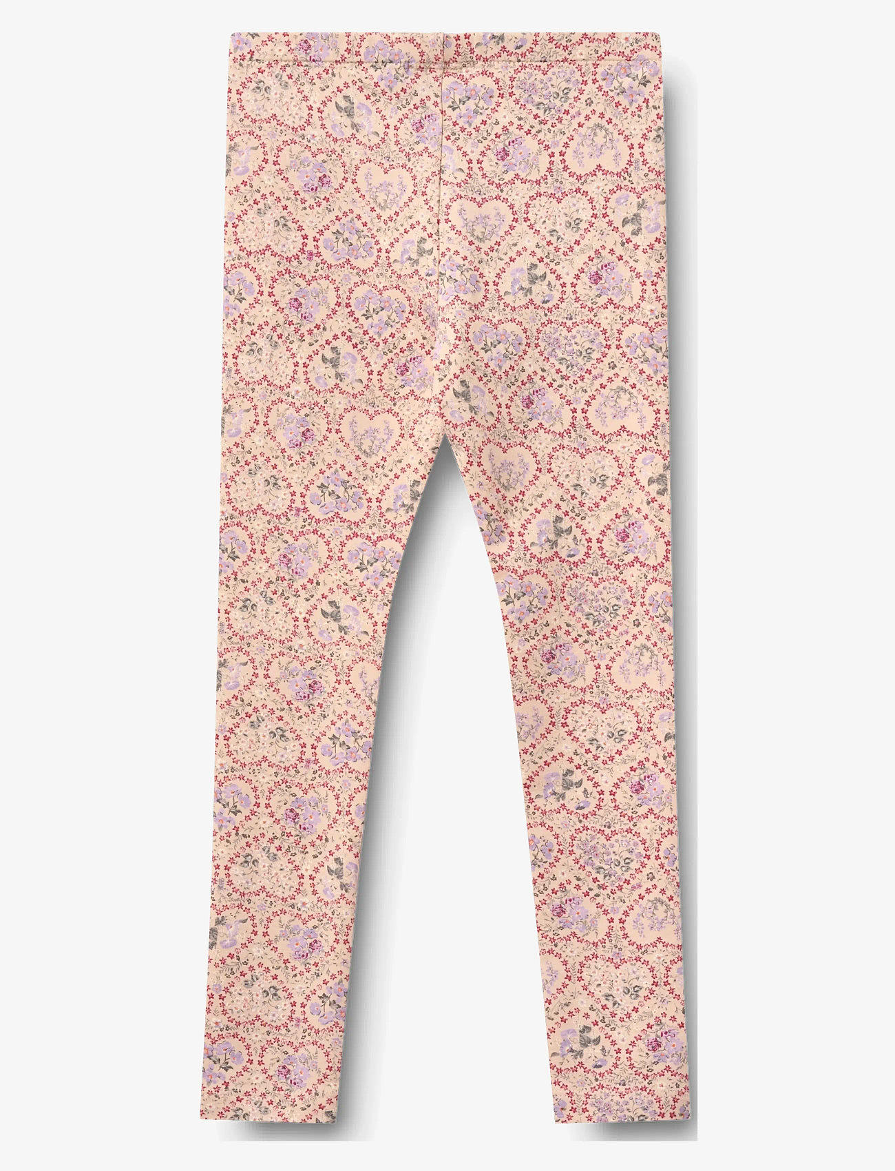 Wheat - 2 Leggings Jules - leggings - magenta heart flowers - 3