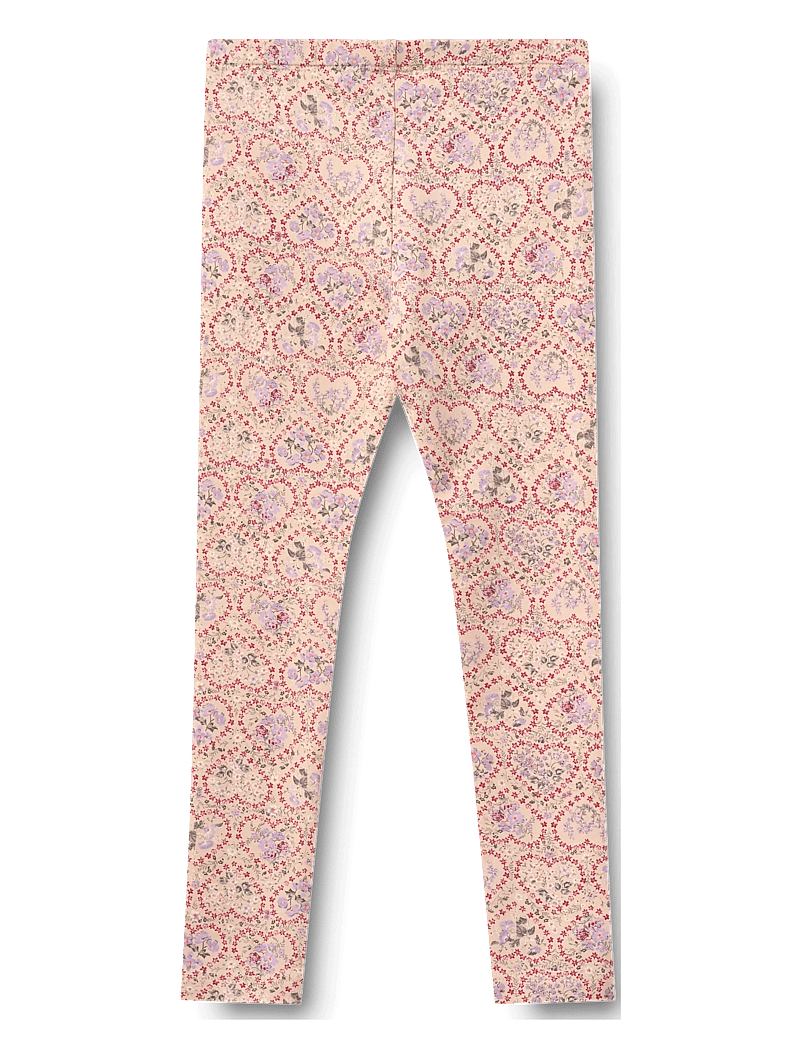 Wheat - 2 Leggings Jules - leggings - magenta heart flowers - 3