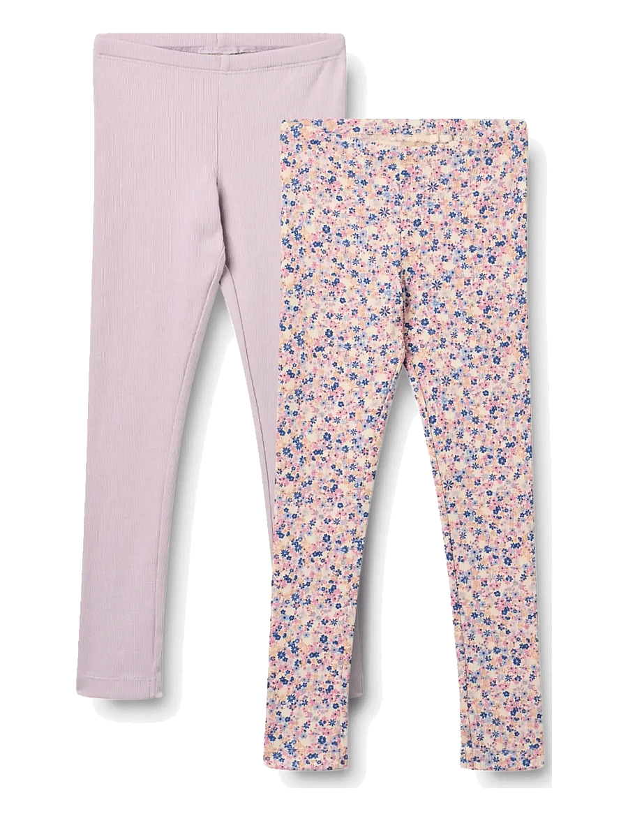 Wheat - 2 Leggings Jules - leginsy - pink blue flowers - 0