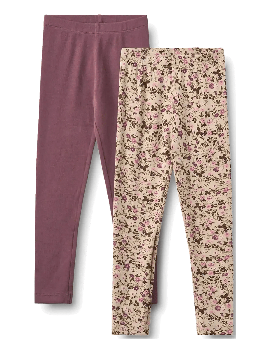 Wheat - 2 Leggings Jules - hosen-multipack - soft sand flower wine - 0
