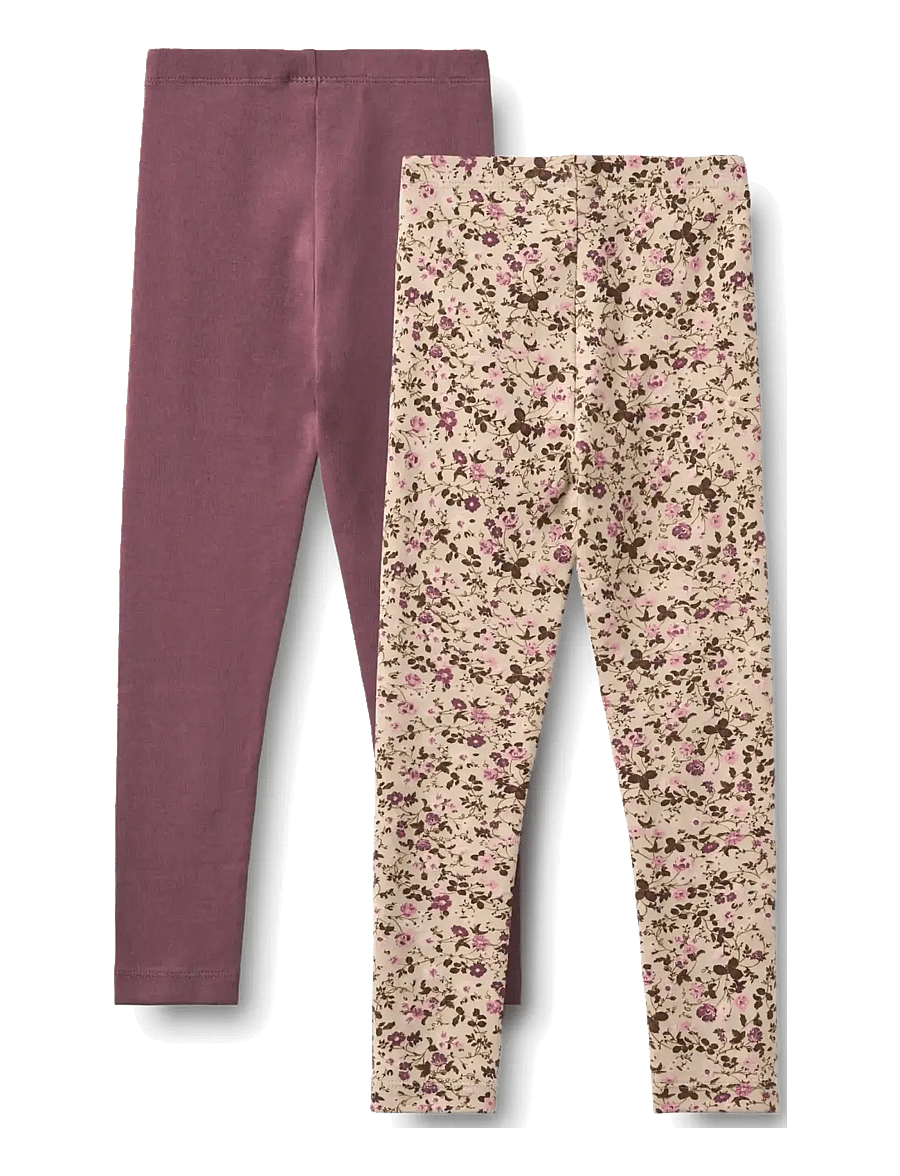 Wheat - 2 Leggings Jules - hosen-multipack - soft sand flower wine - 1