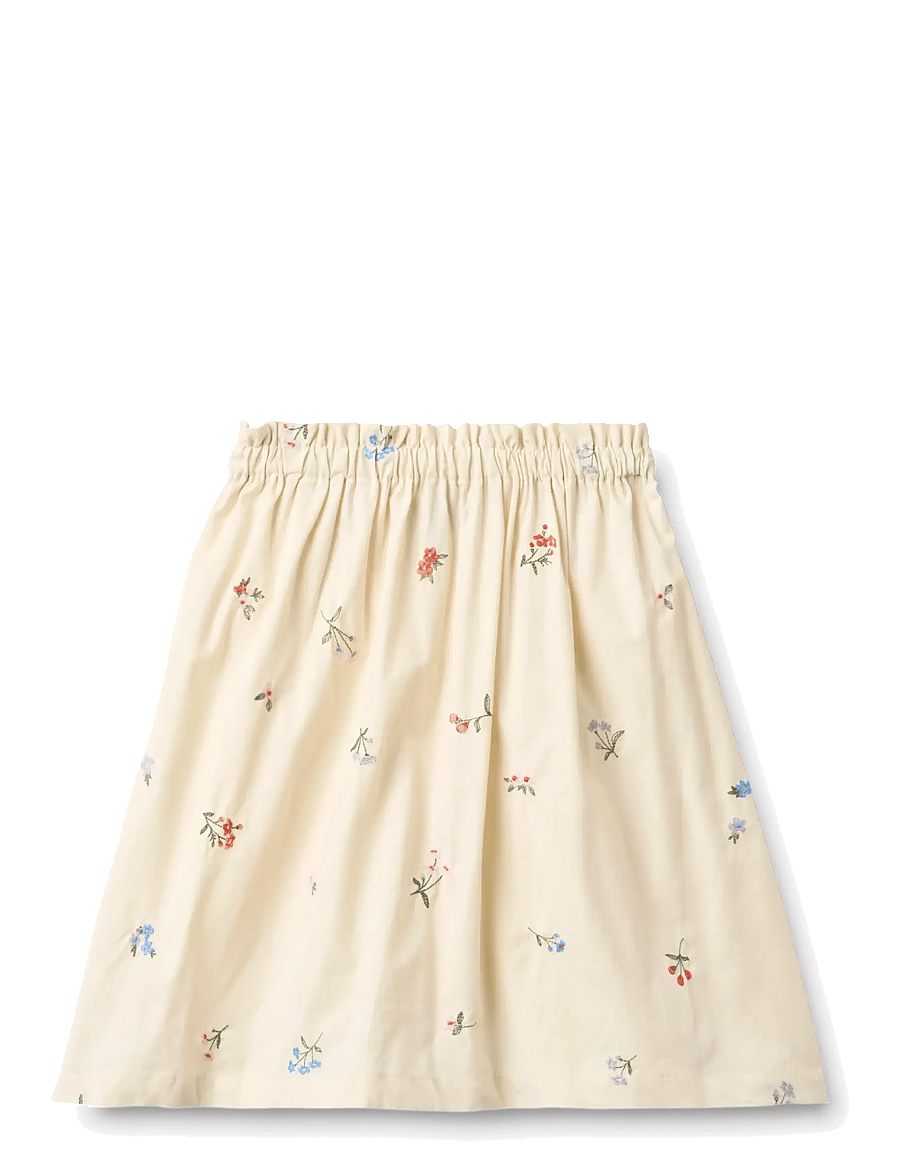 Wheat - Skirt Nora - kurze röcke - ivory embroidery flowers - 1