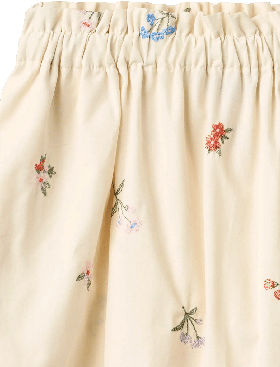 Wheat - Skirt Nora - kurze röcke - ivory embroidery flowers - 2