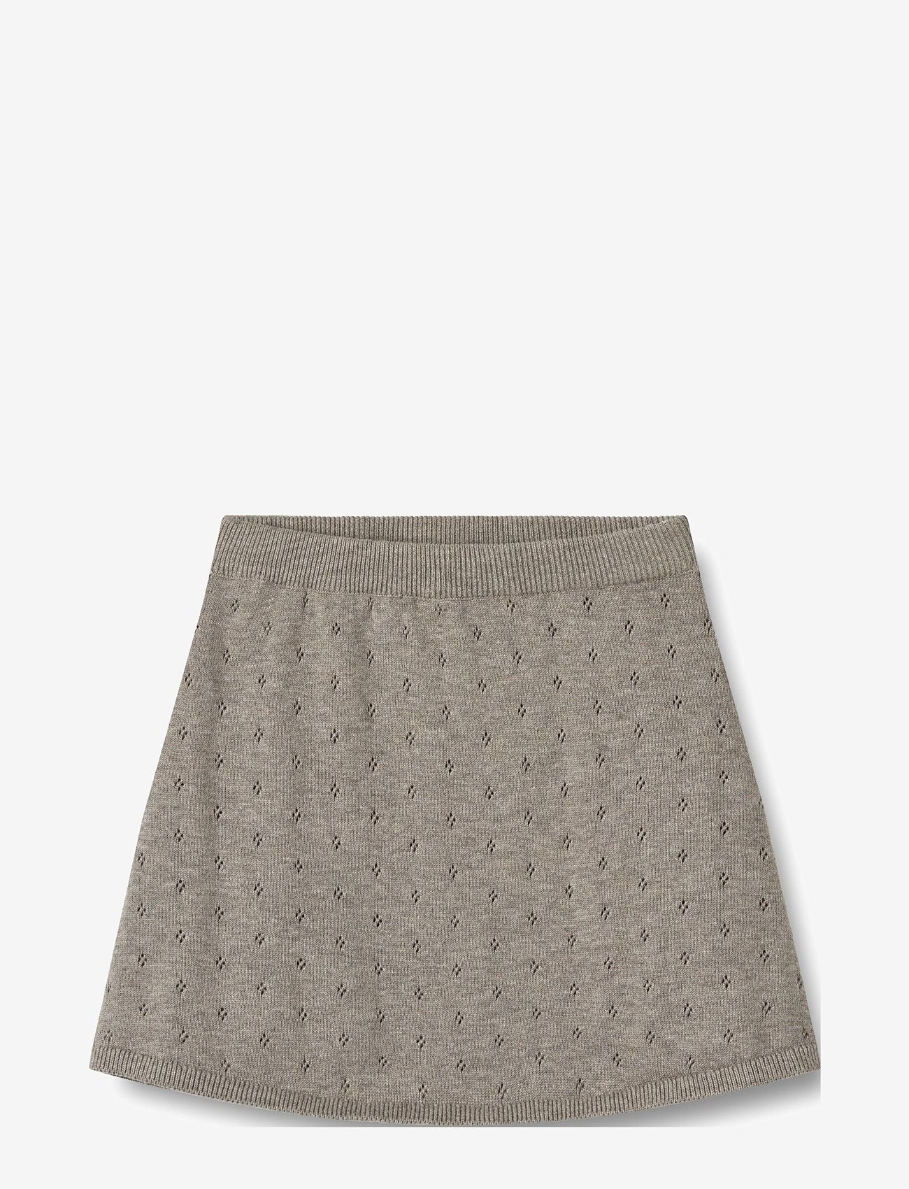 Wheat - Knit Skirt Marta - kurze röcke - warm grey melange - 0