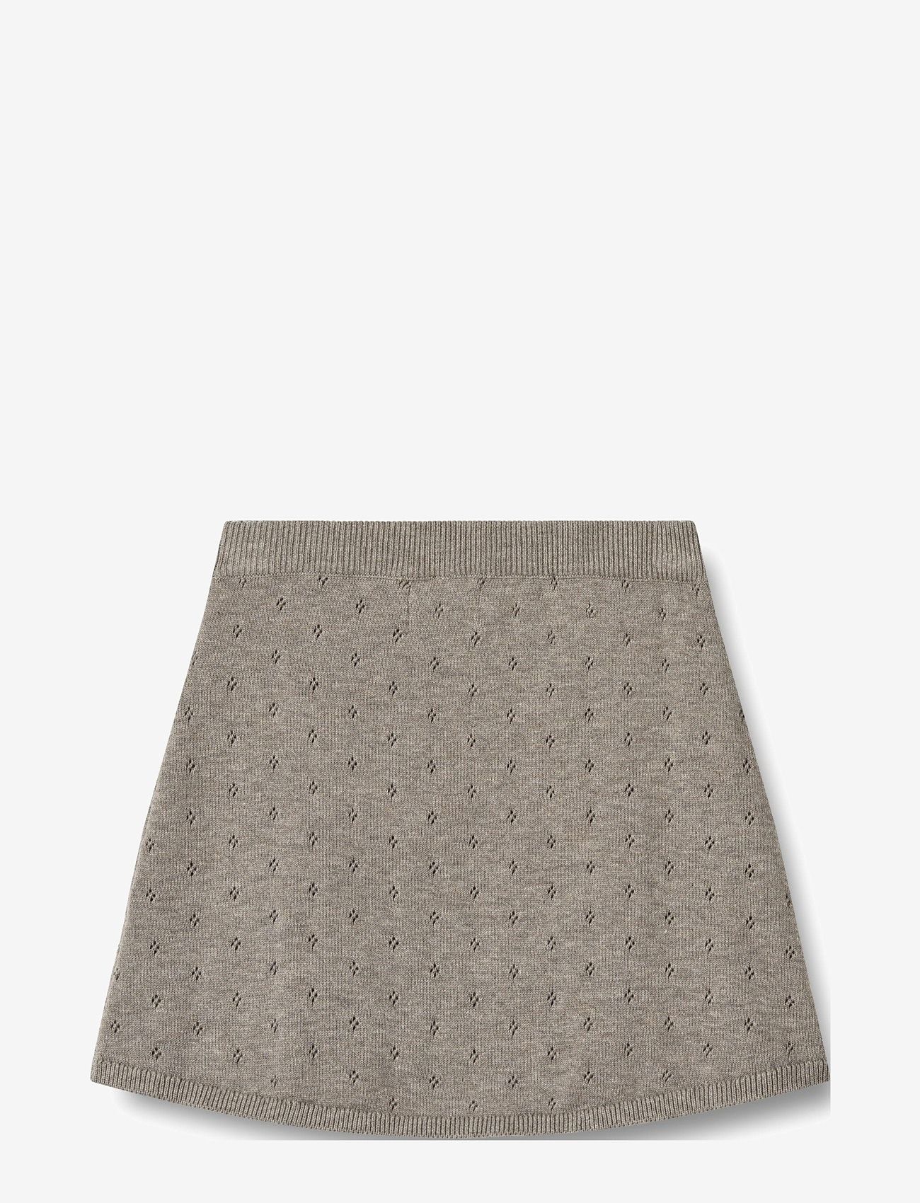 Wheat - Knit Skirt Marta - kurze röcke - warm grey melange - 1