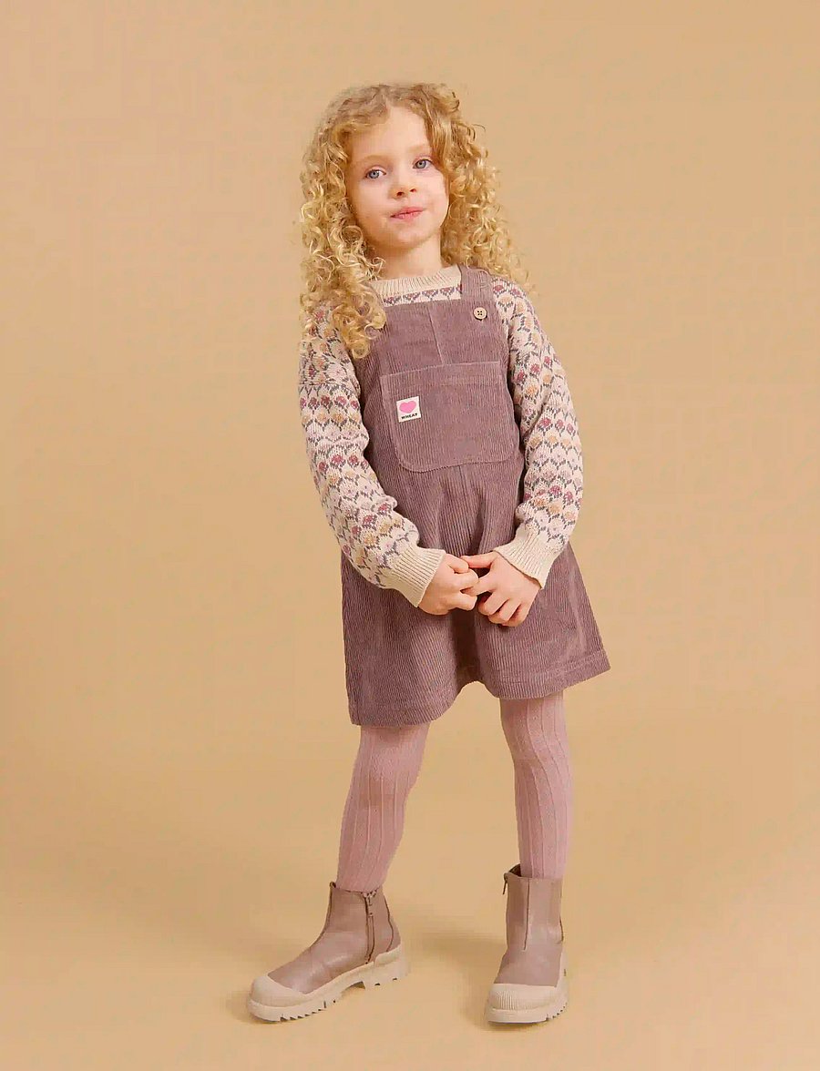 Wheat - Pinafore Caroline - hängselklänningar - plum truffle - 0