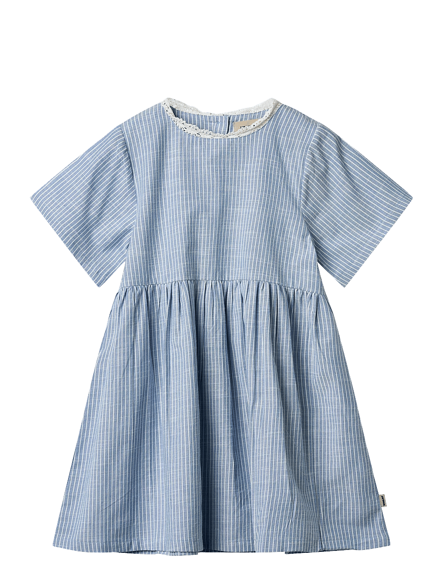 Wheat - Dress S/S Elma - kurzärmelige freizeitkleider - blue stripe - 1