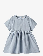 Wheat - Dress S/S Elma - short-sleeved casual dresses - blue waves - 1