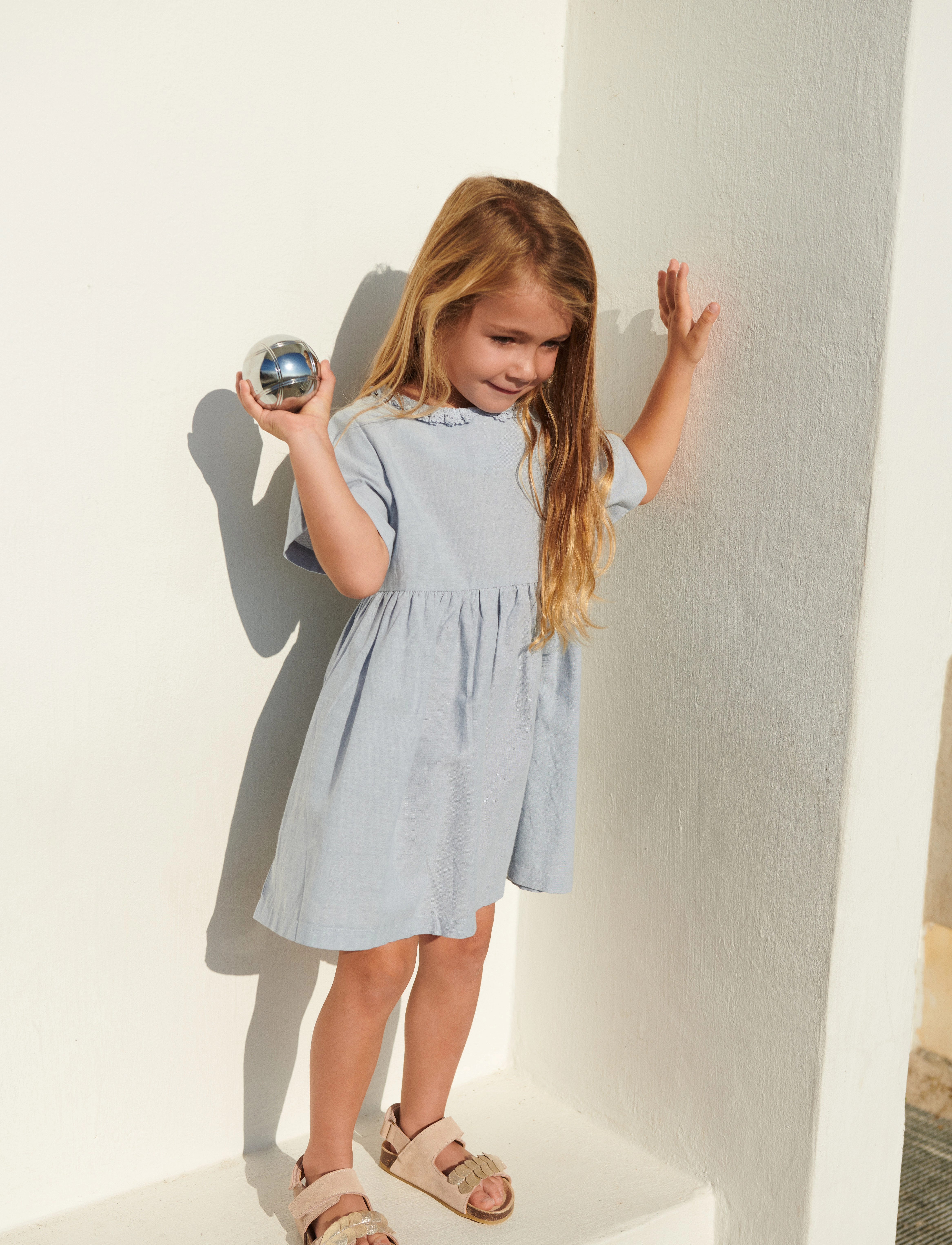 Wheat - Dress S/S Elma - blue waves - 3