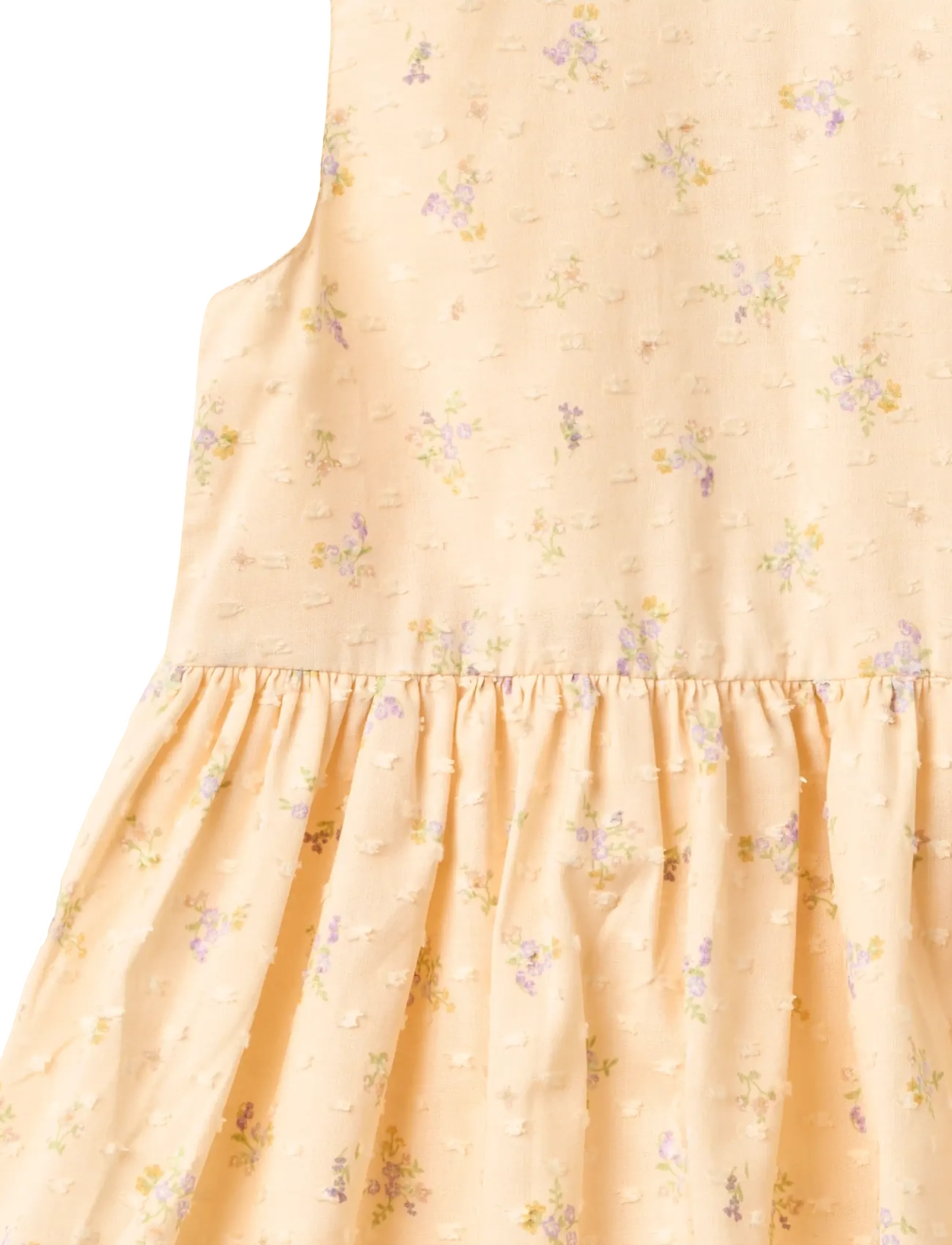Wheat - Dress Elma - sleeveless casual dresses - barely apricot flowers - 2