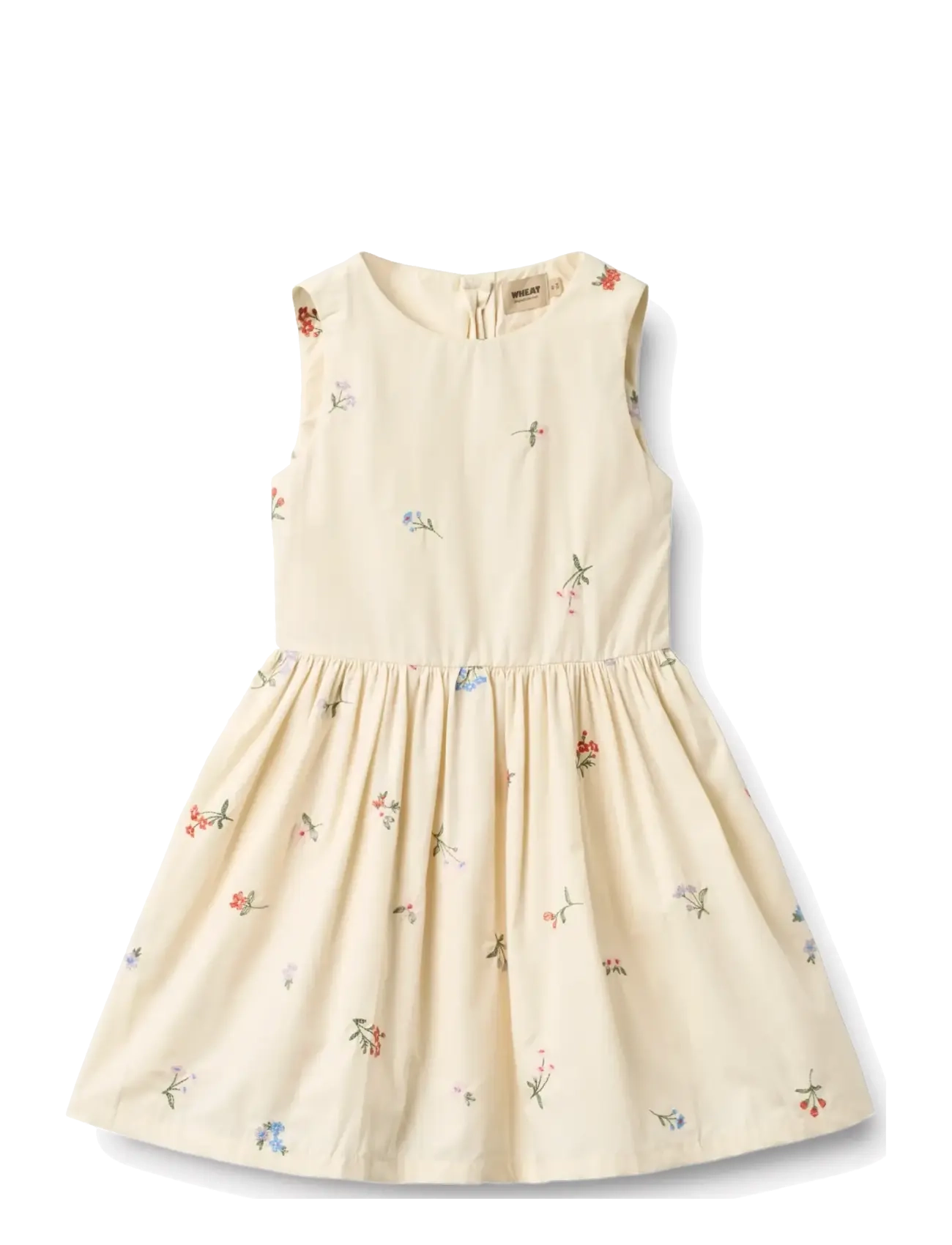 Wheat Dress Thelma - Varrukateta vabaaja kleidid - IVORY EMBROIDERY FLOWERS / cream