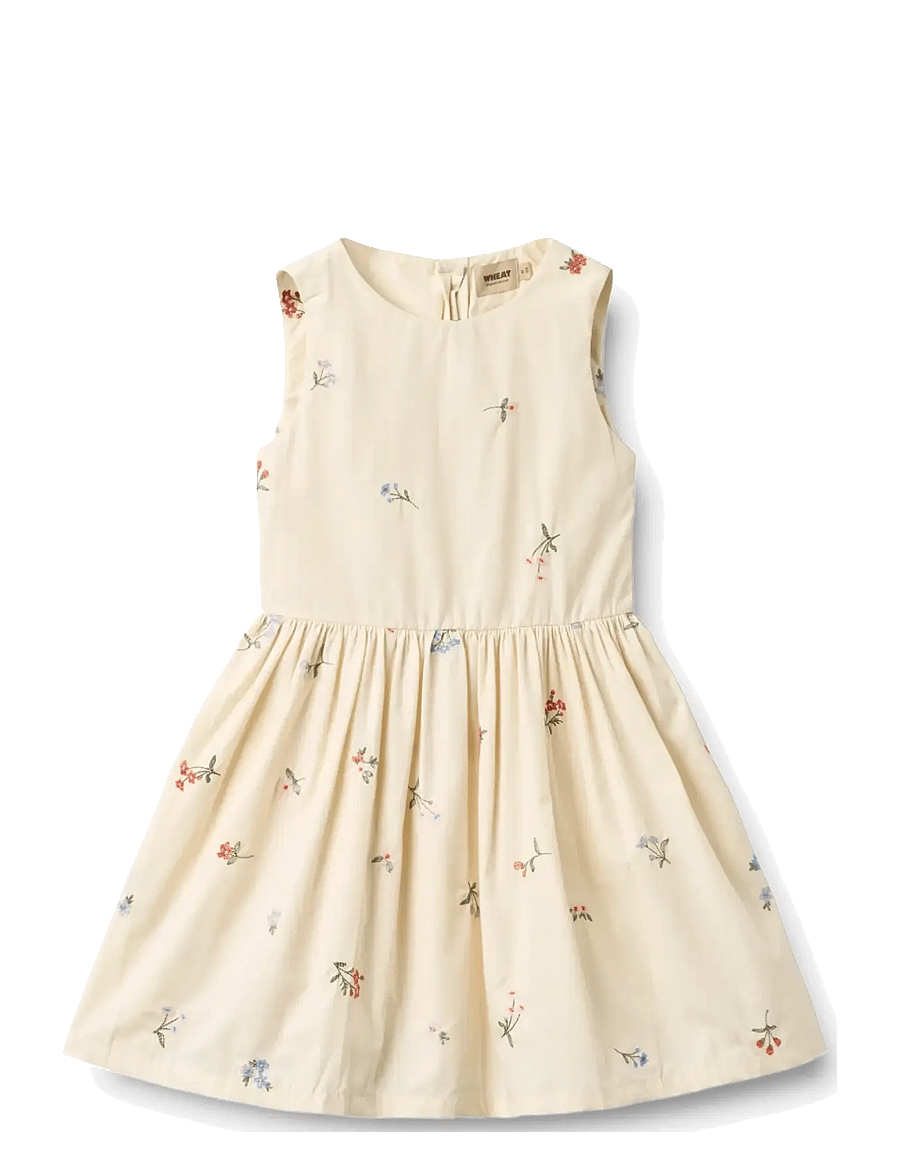 Wheat - Dress Thelma - Ærmeløse hverdagskjoler - ivory embroidery flowers - 0