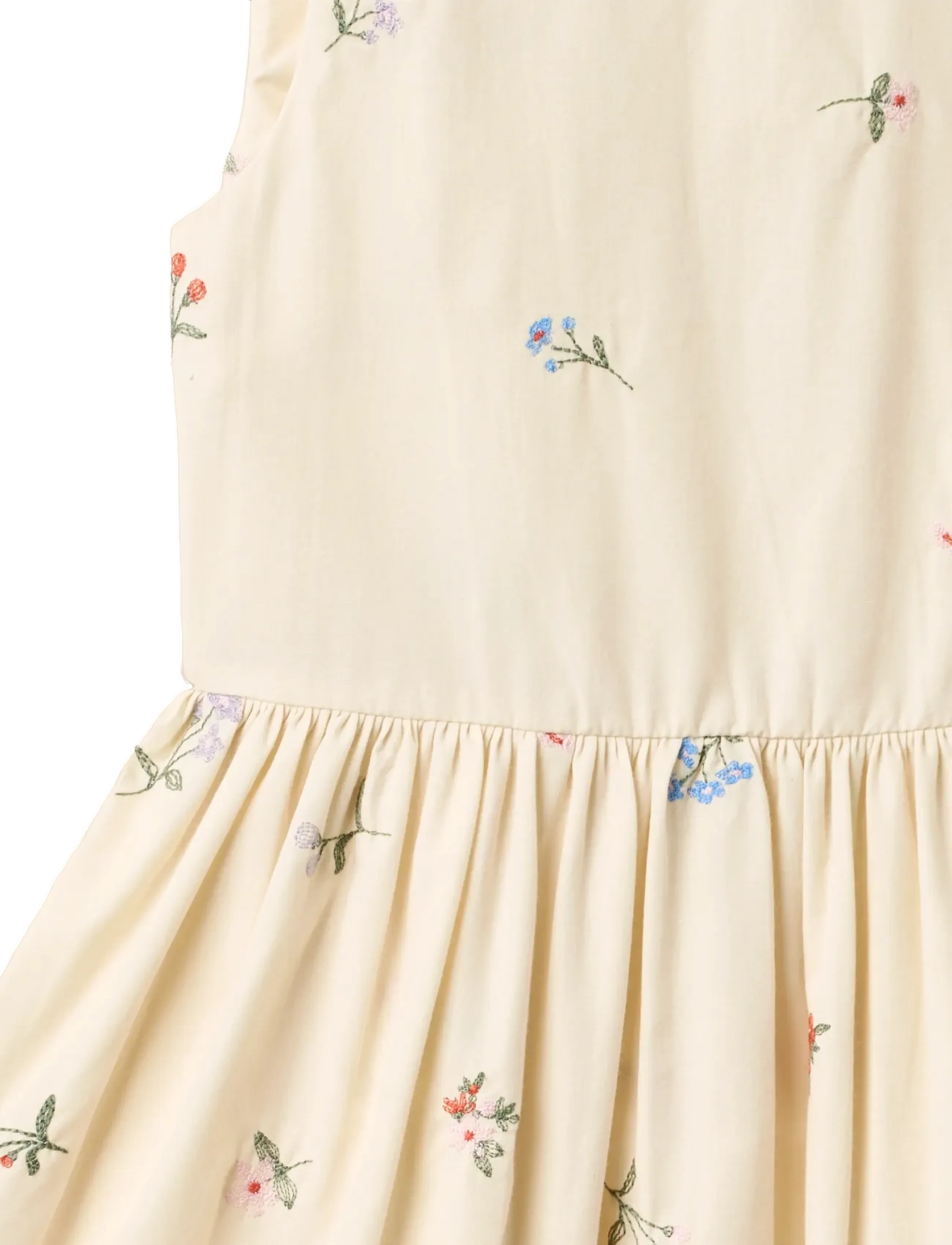 Wheat - Dress Thelma - varrukateta vabaaja kleidid - ivory embroidery flowers - 2