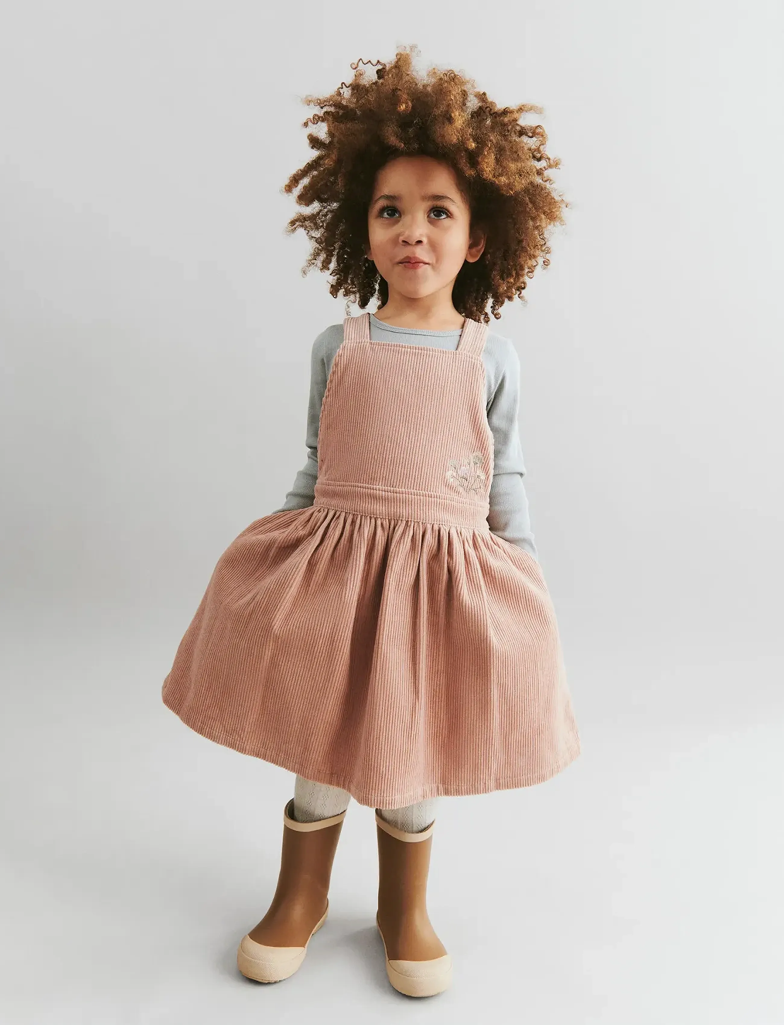 Wheat Pinafore Agnes, 104, Dresses, Koralle - Dungaree Dress, Kinder