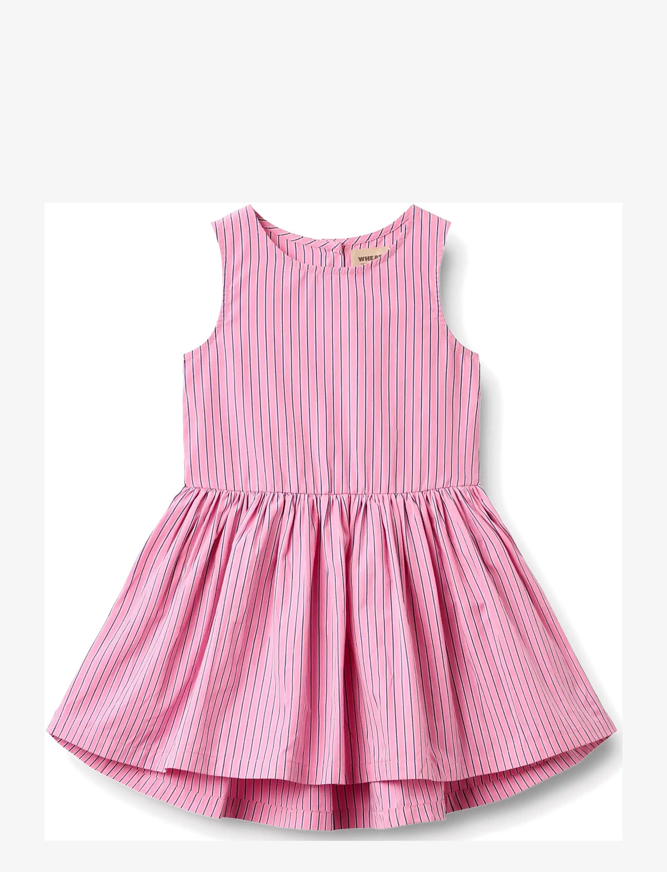 Wheat - Dress Sarah - sleeveless casual dresses - pink stripe - 0