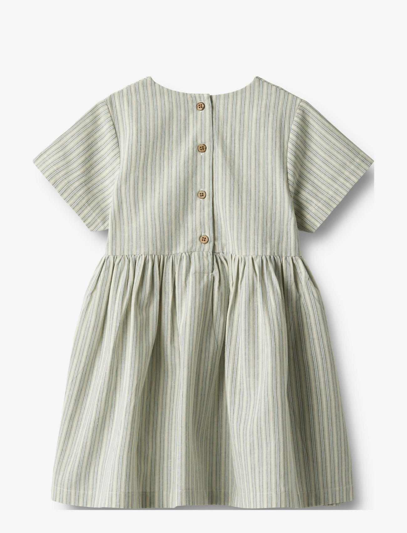 Wheat - Dress S/S Esmaralda - aquablue stripe - 1
