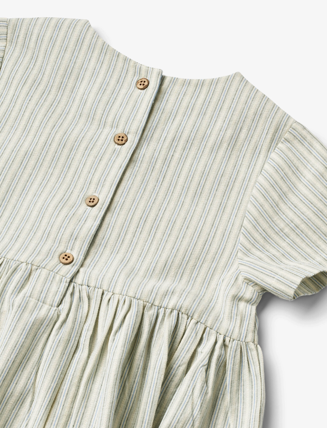 Wheat - Dress S/S Esmaralda - aquablue stripe - 2