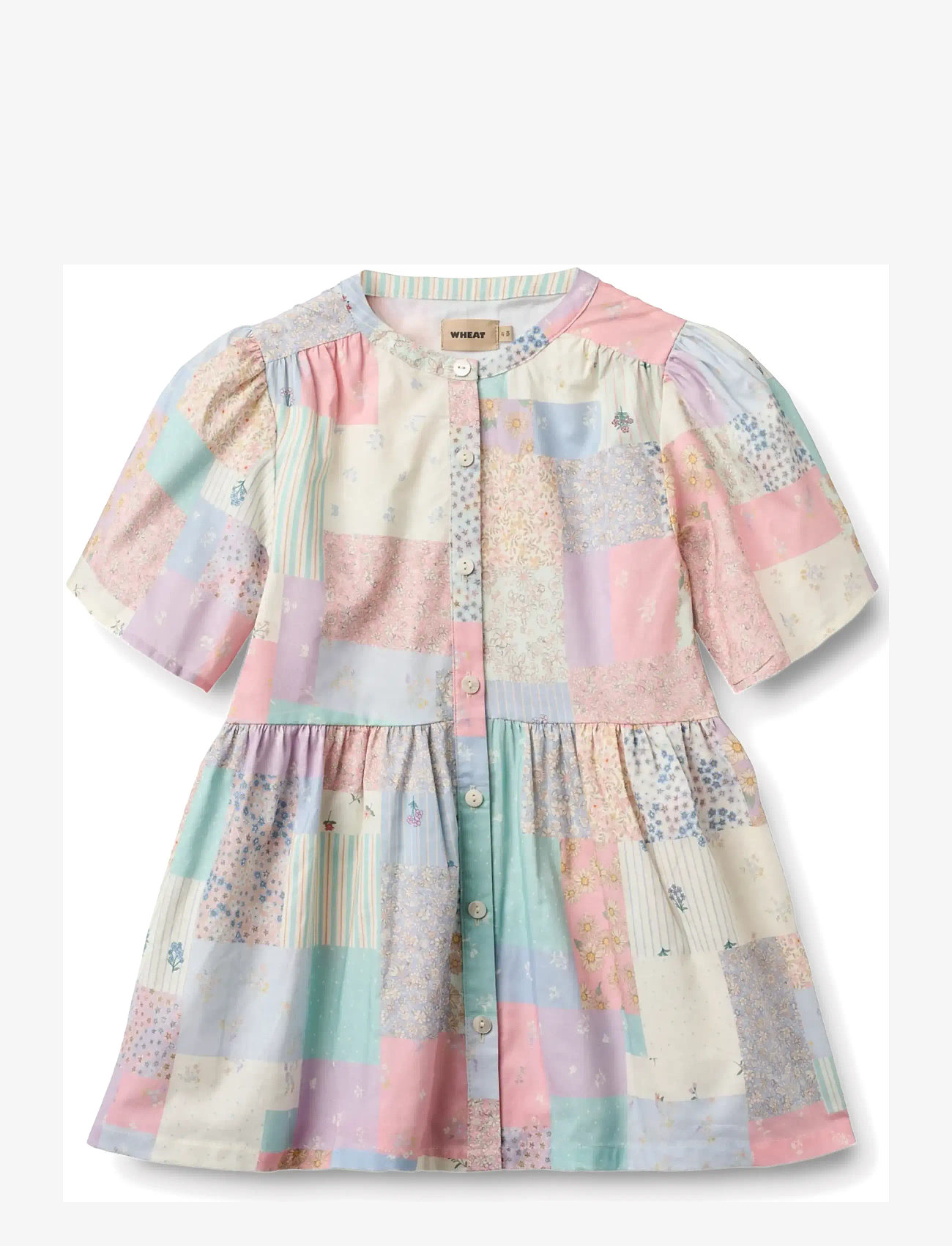 Wheat - Dress S/S Annabell - kortærmede babykjoler - patchwork flowers - 0