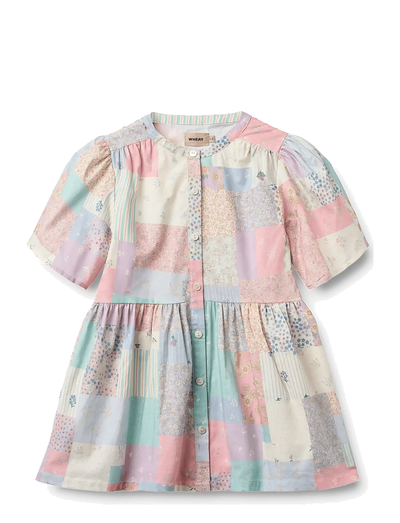 Wheat - Dress S/S Annabell - kortærmede babykjoler - patchwork flowers - 0