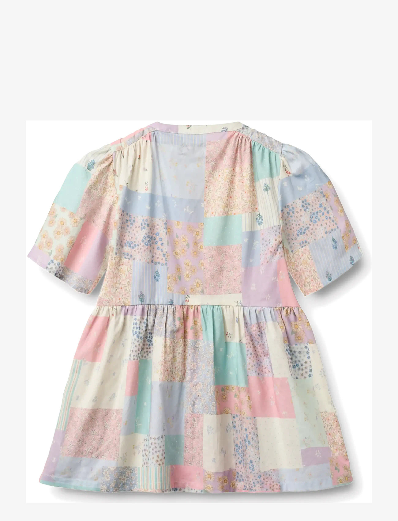 Wheat - Dress S/S Annabell - kortærmede babykjoler - patchwork flowers - 1