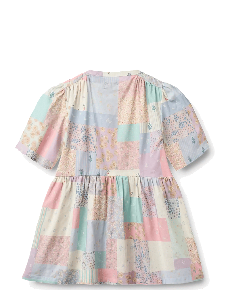Wheat - Dress S/S Annabell - kortærmede babykjoler - patchwork flowers - 1