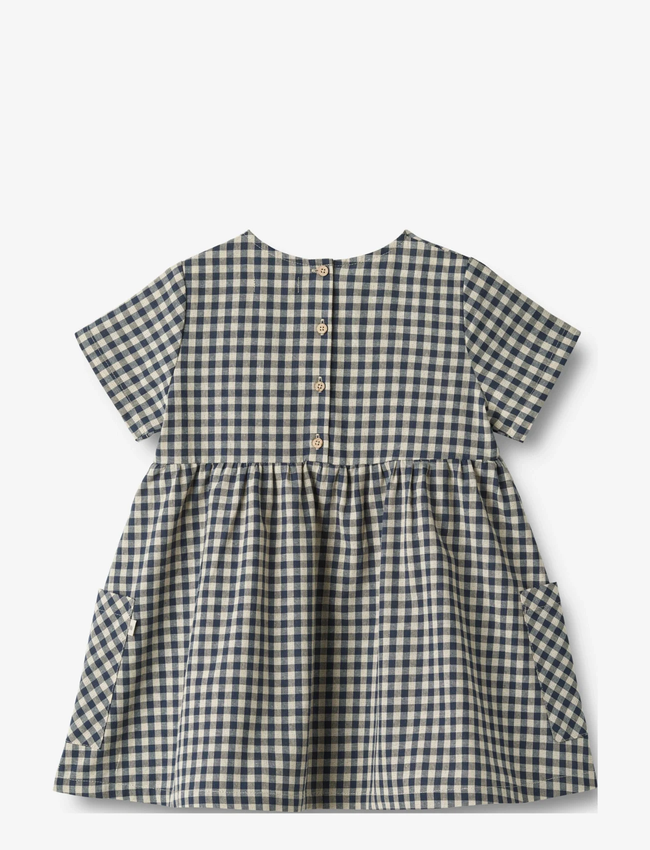 Wheat - Dress S/S Ayse - short-sleeved casual dresses - blue check - 1