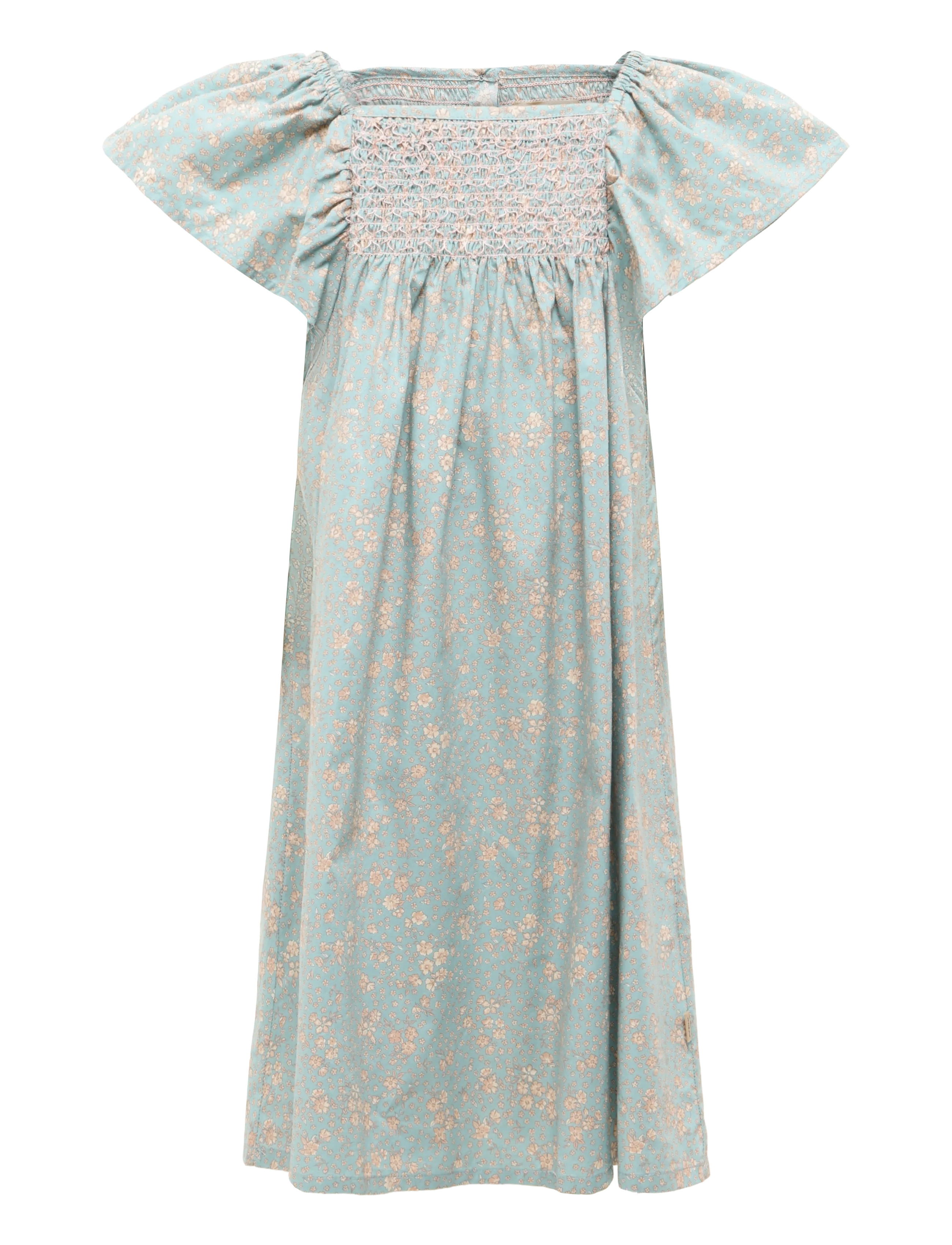 Wheat Dress S/S Elva - Freizeitkleider - SPRING LAKE FLOWERS / blue