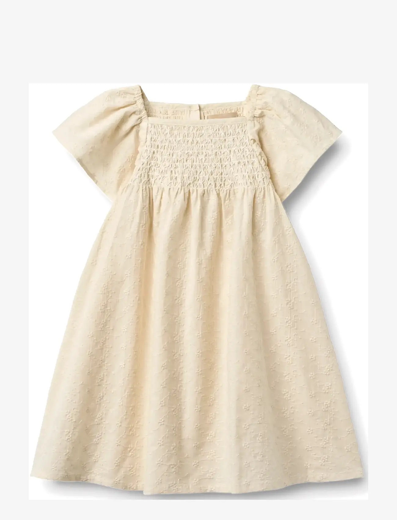 Wheat - Dress S/S Elva - short-sleeved casual dresses - eggshell - 0