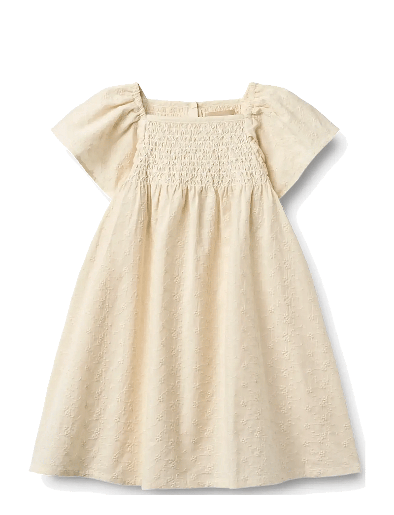 Wheat - Dress S/S Elva - short-sleeved casual dresses - eggshell - 0