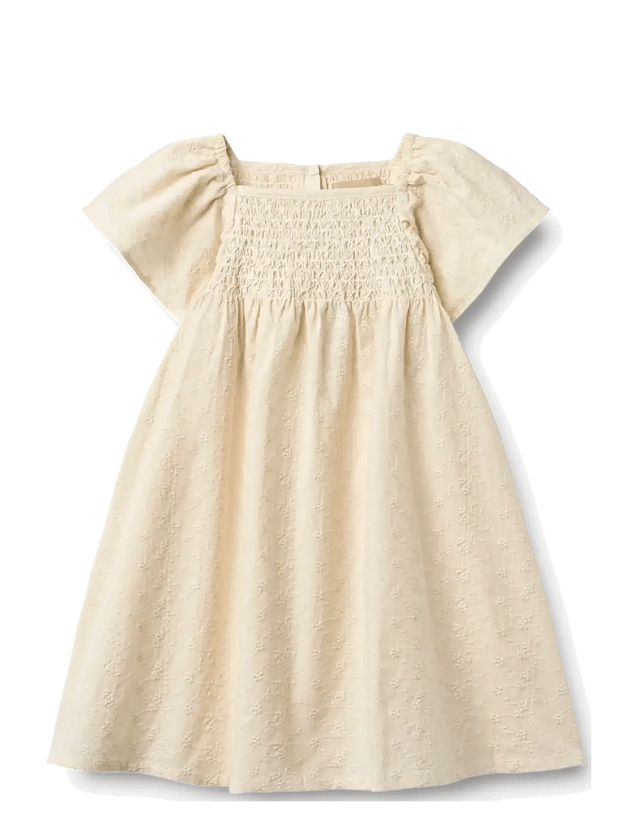 Wheat - Dress S/S Elva - kortärmade vardagsklänningar - eggshell - 0