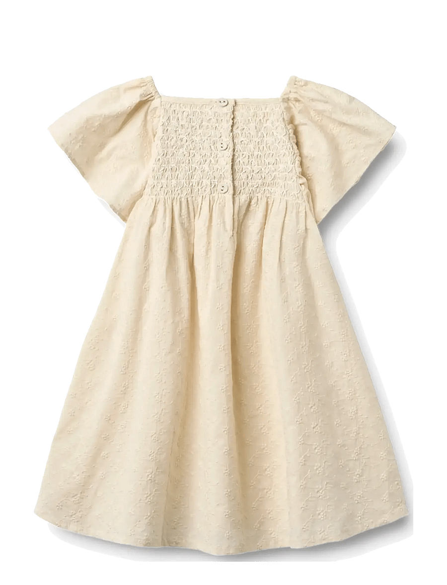 Wheat - Dress S/S Elva - kortärmade vardagsklänningar - eggshell - 1