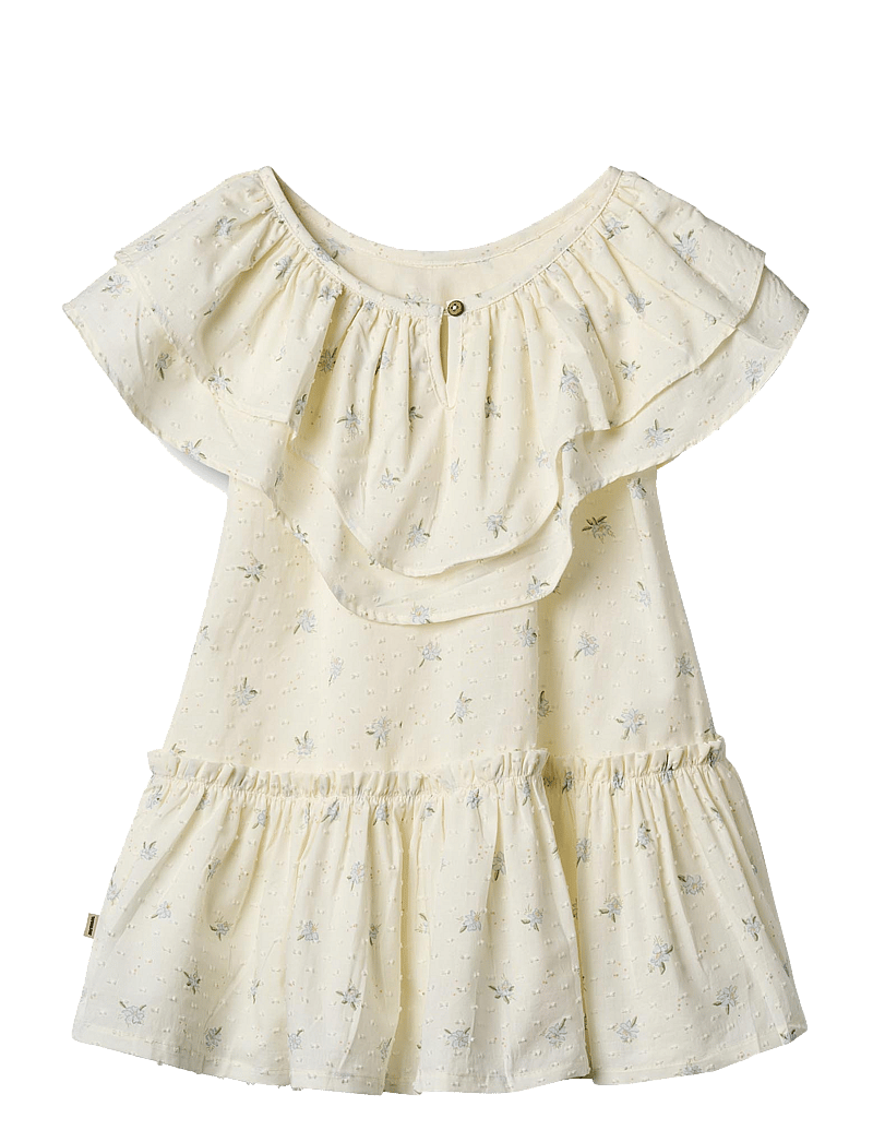 Wheat - Dress Bitten - lühikeste varrukatega vabaaja kleidid - blue flowers - 2