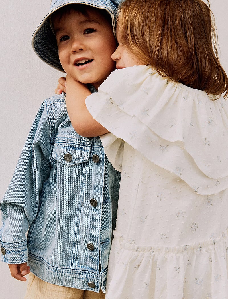 Wheat - Dress Bitten - lühikeste varrukatega vabaaja kleidid - blue flowers - 5