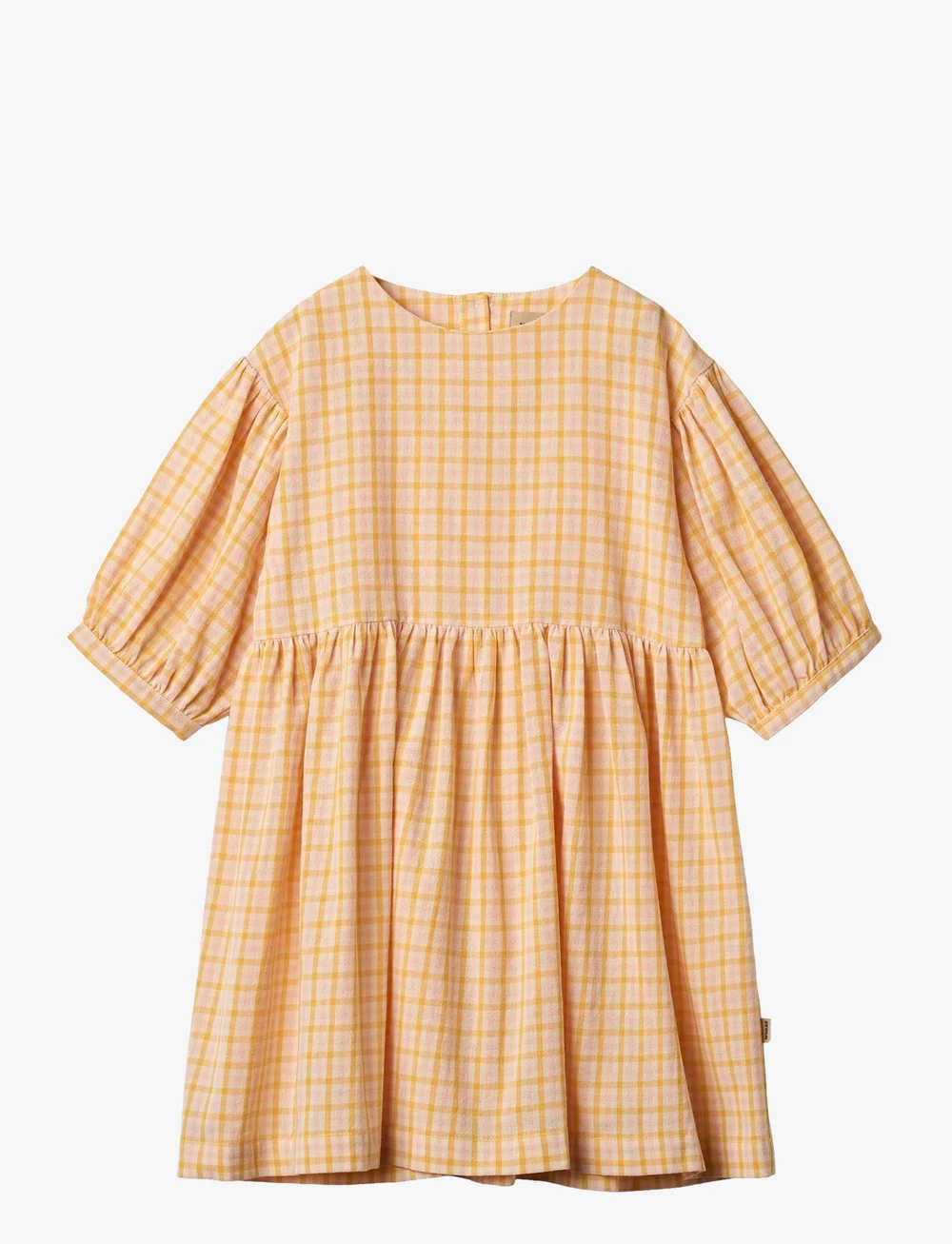 Wheat - Dress L/S Magda - kurzärmelige freizeitkleider - yellow check - 1