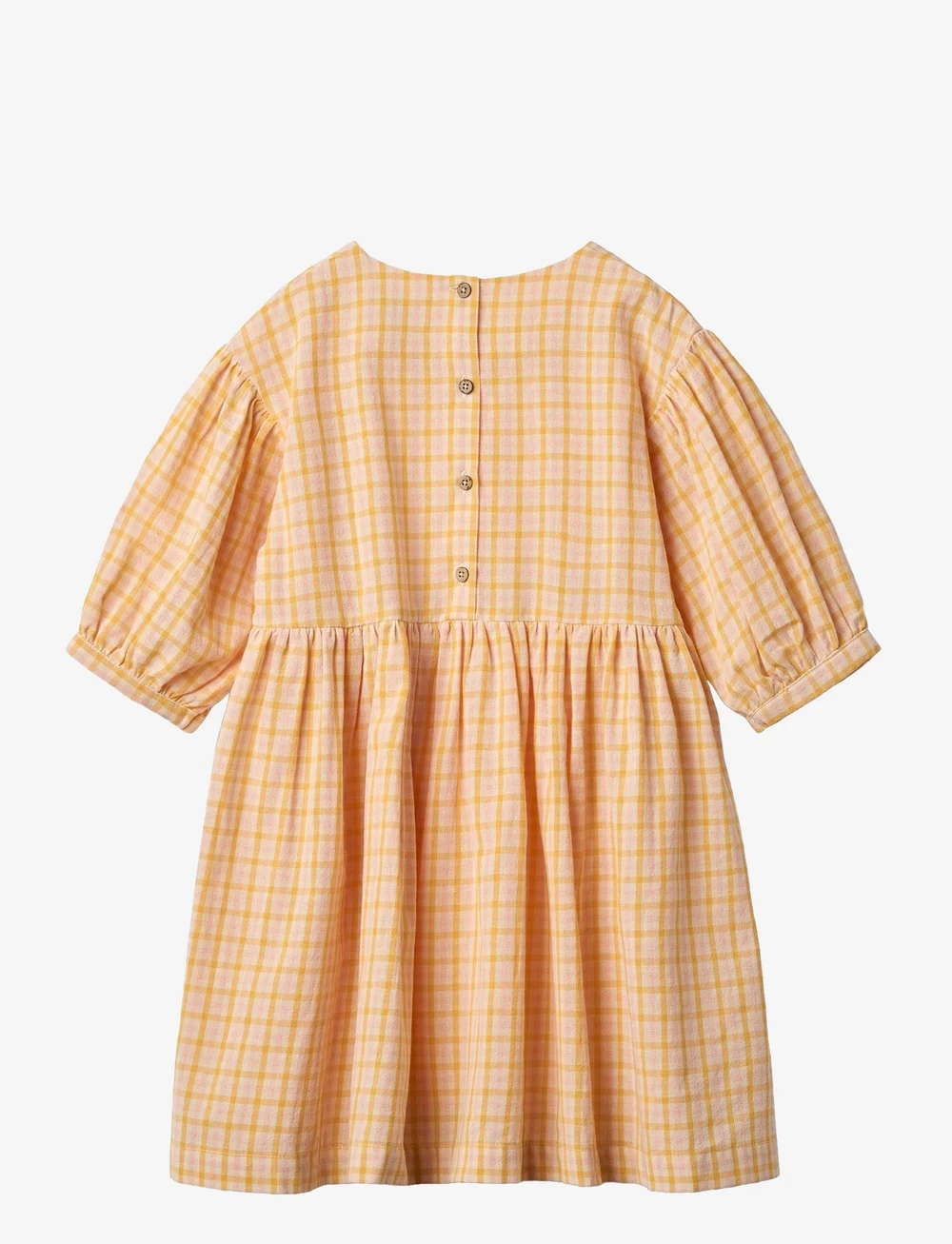 Wheat - Dress L/S Magda - kurzärmelige freizeitkleider - yellow check - 2