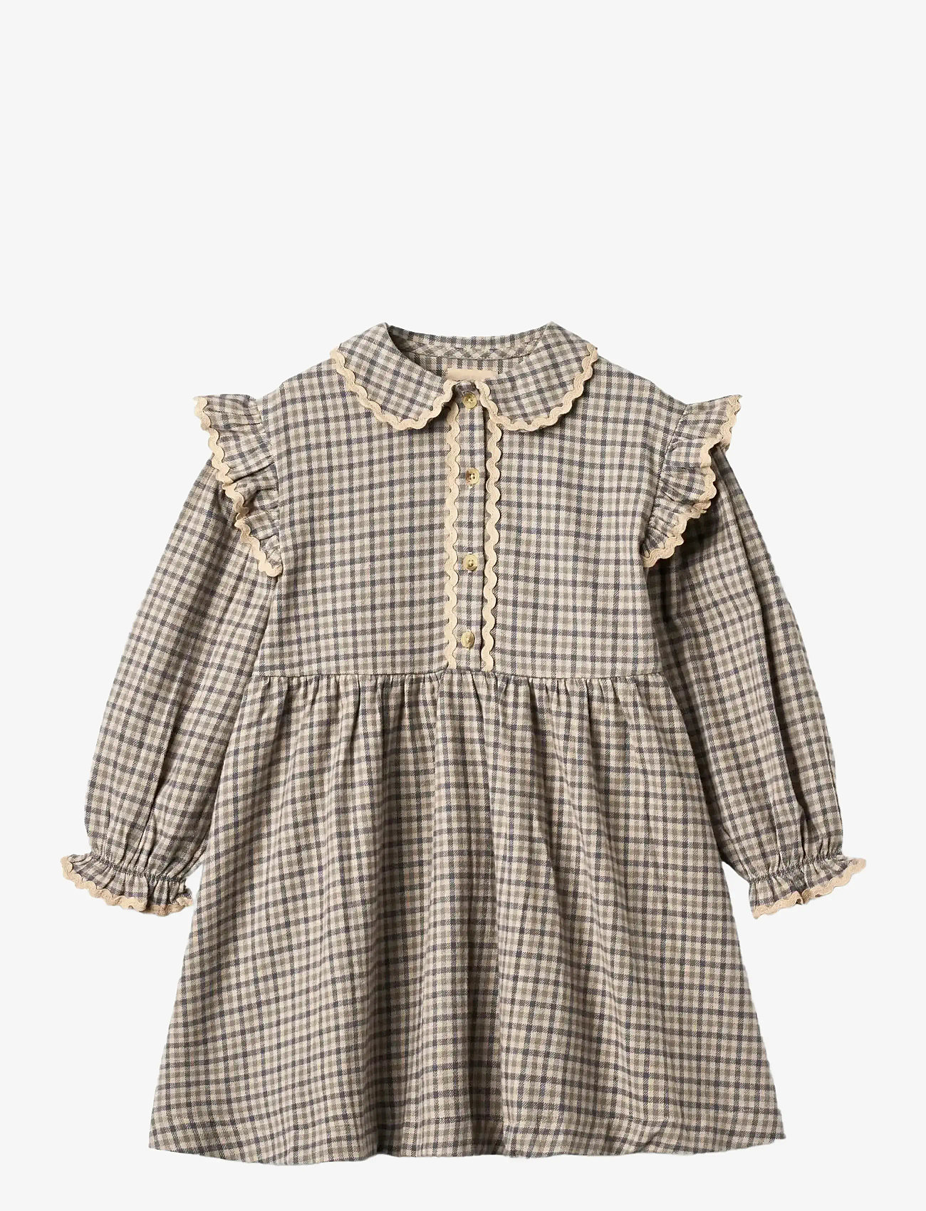Wheat - Dress L/S Alissa - blue check - 1