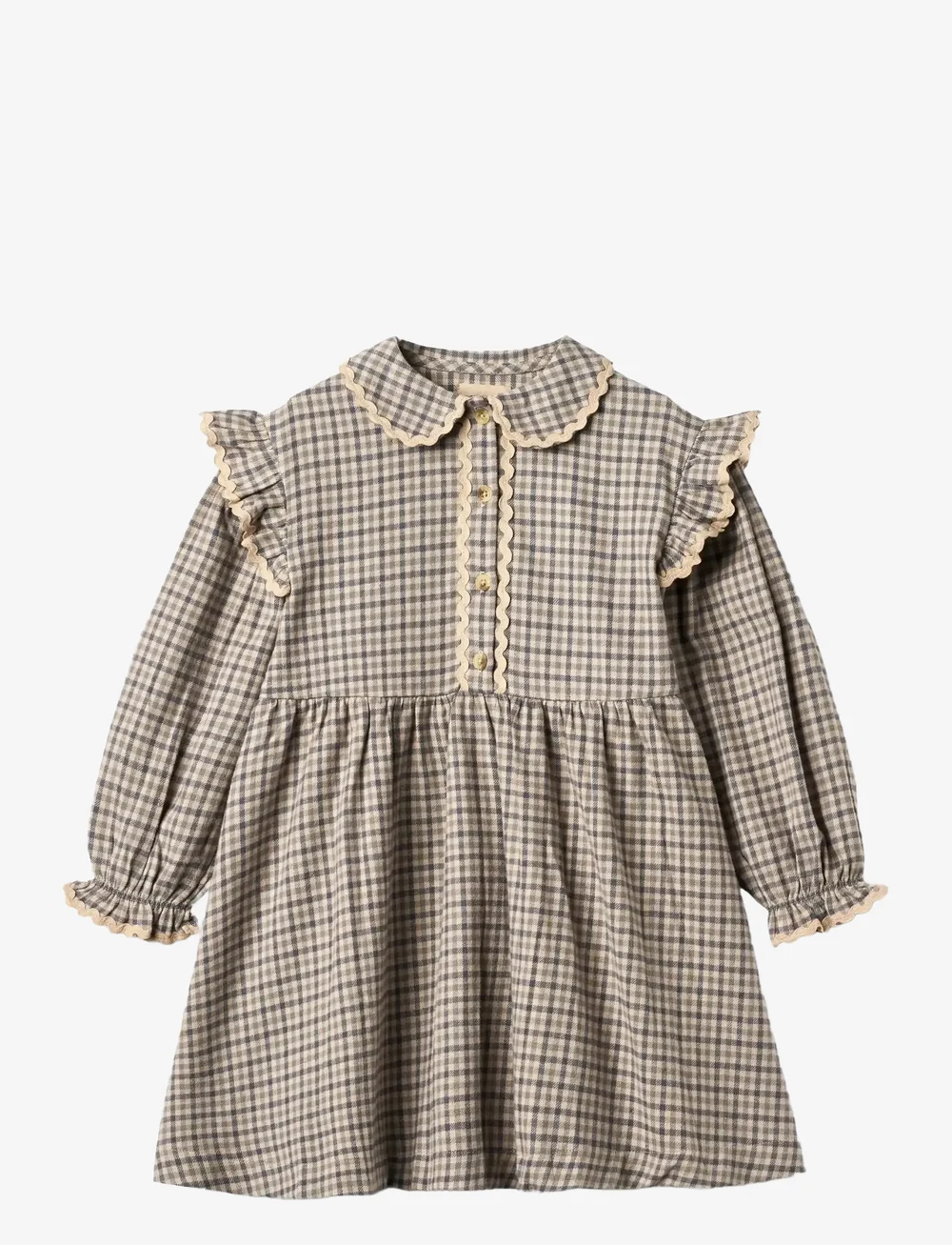 Wheat - Dress L/S Alissa - langärmelige freizeitkleider - blue check - 1