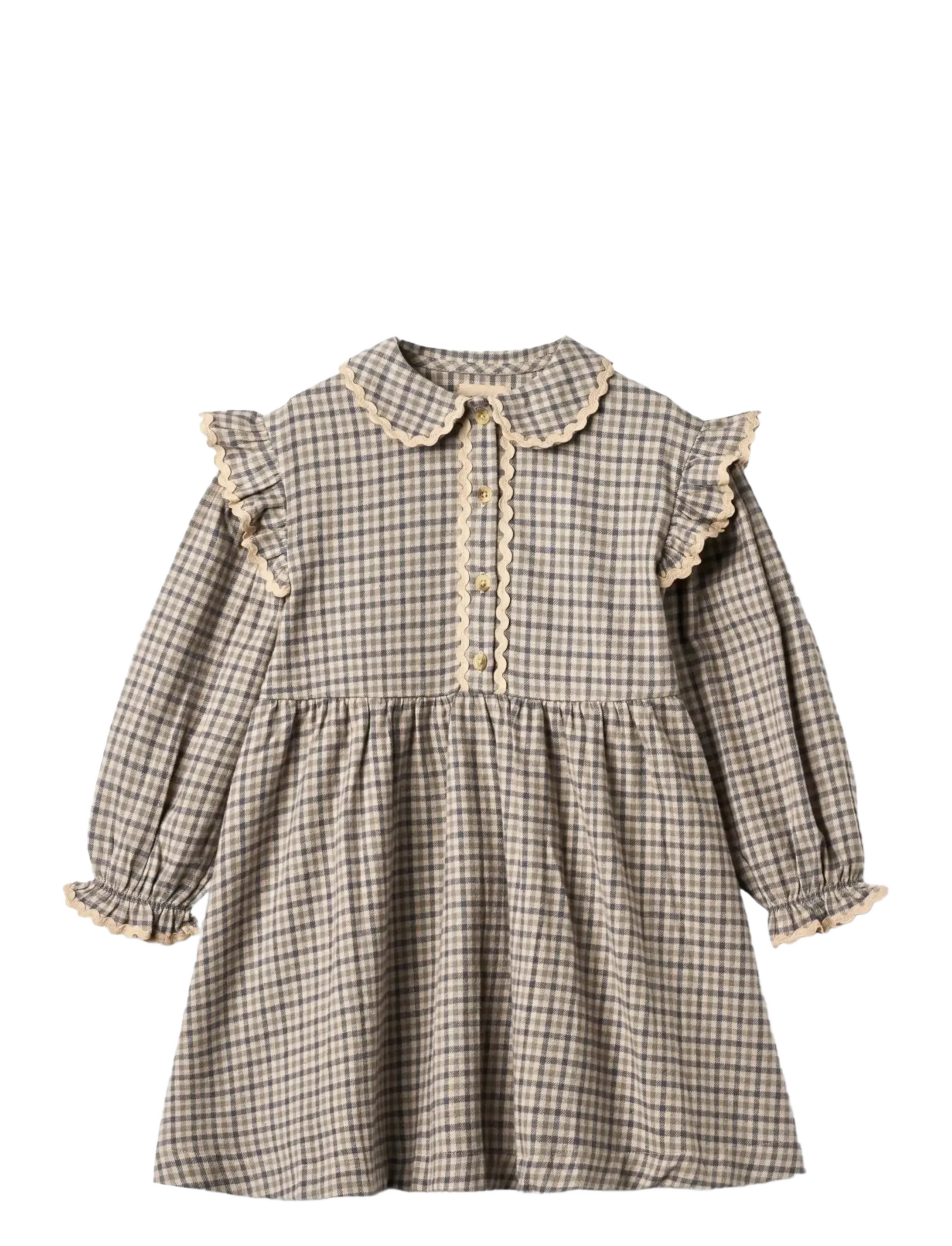 Wheat - Dress L/S Alissa - blue check - 1