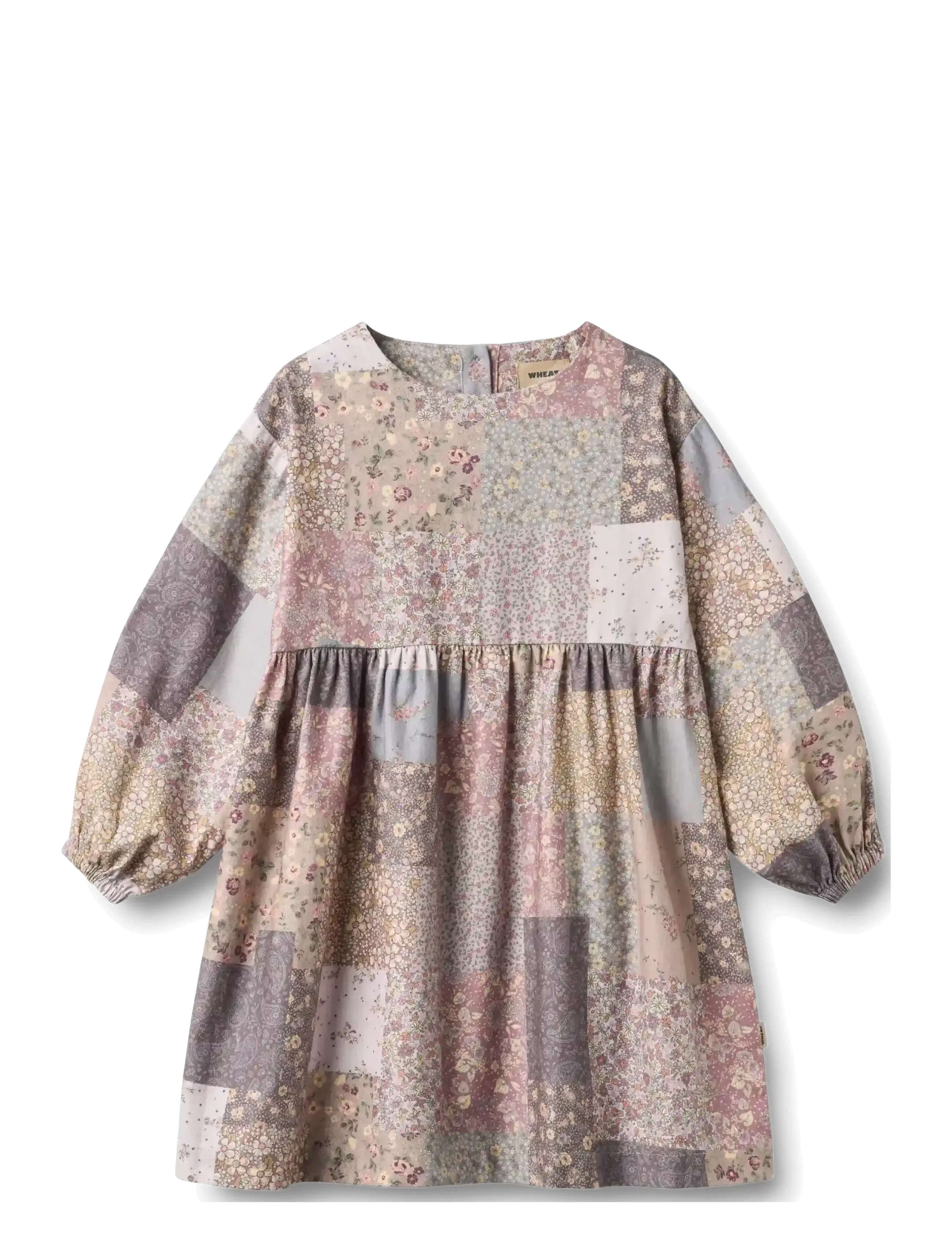 Wheat Dress L/S Herdis - Kjoler - PATCHWORK FLOWERS / multi