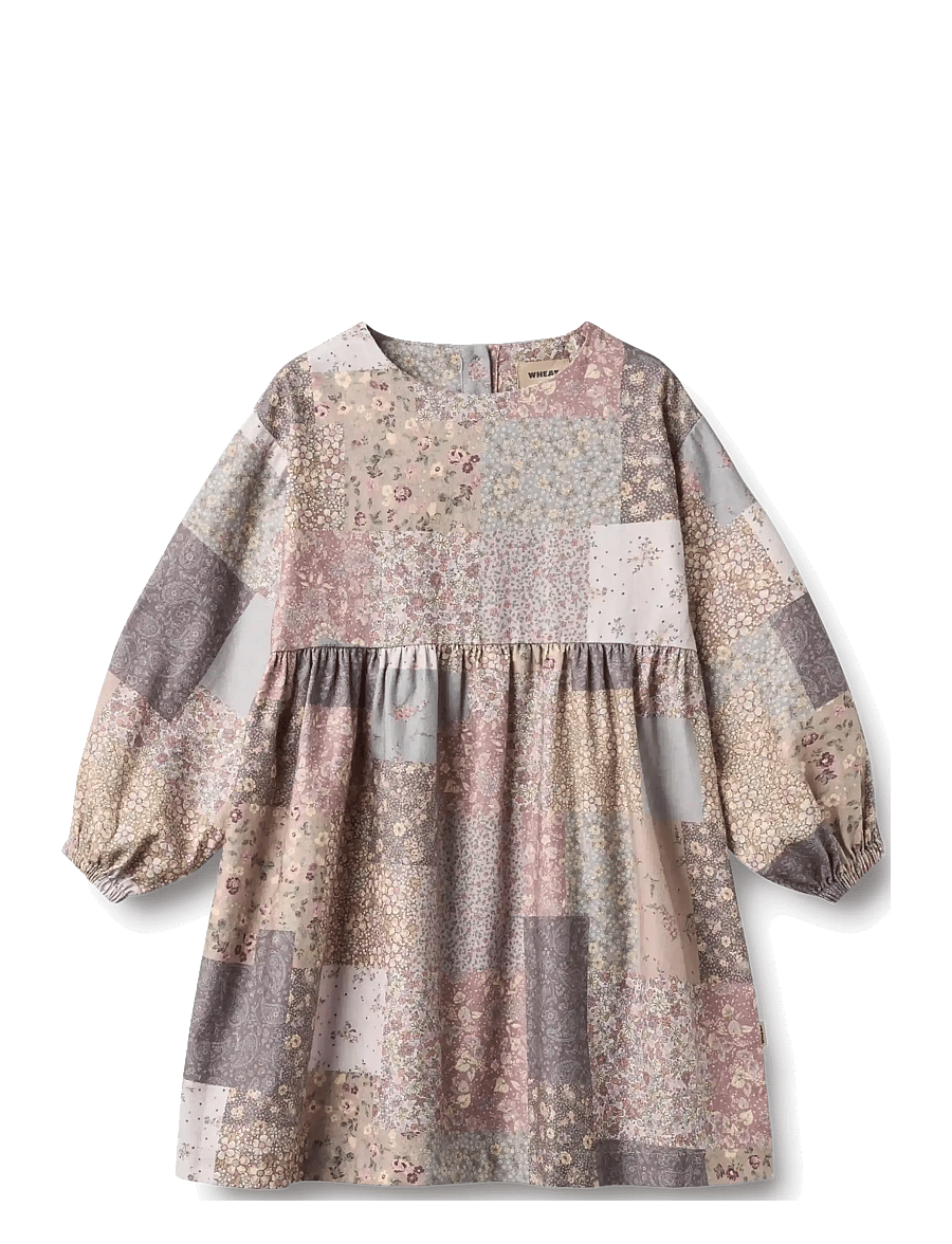 Wheat - Dress L/S Herdis - långärmade vardagsklänningar - patchwork flowers - 0
