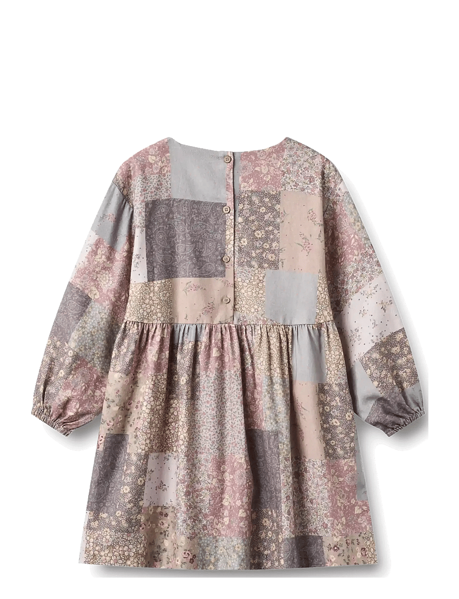 Wheat - Dress L/S Herdis - långärmade vardagsklänningar - patchwork flowers - 1