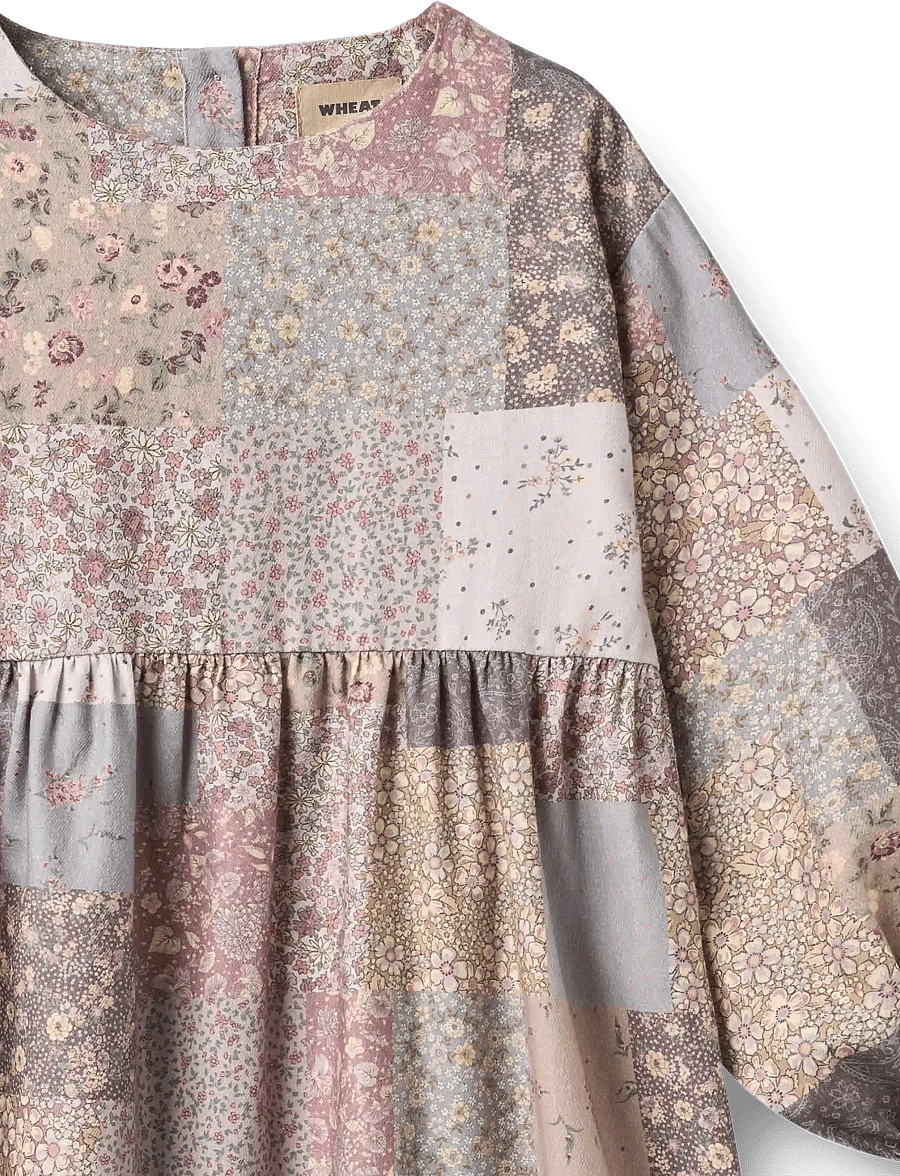 Wheat - Dress L/S Herdis - långärmade vardagsklänningar - patchwork flowers - 2
