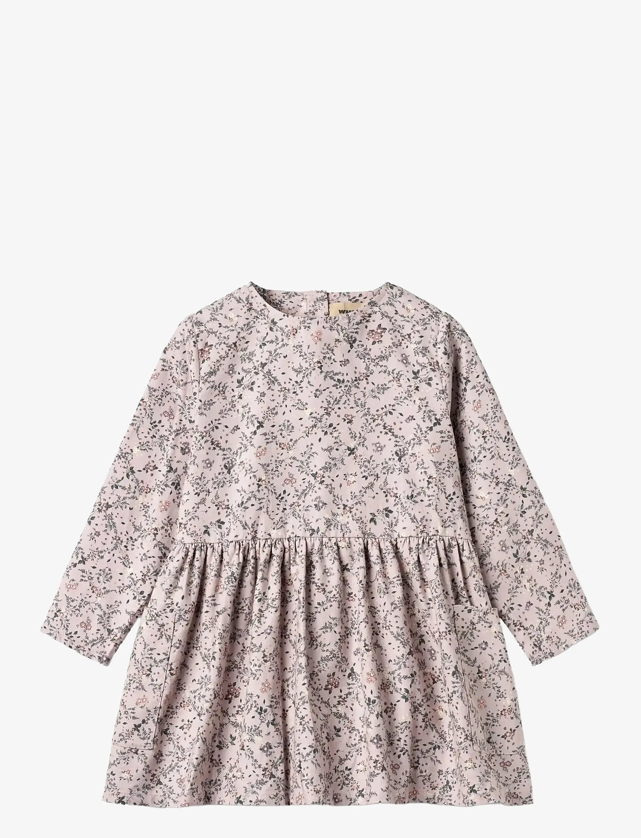 Wheat - Dress Aima - long-sleeved casual dresses - lilac checked flowers - 0