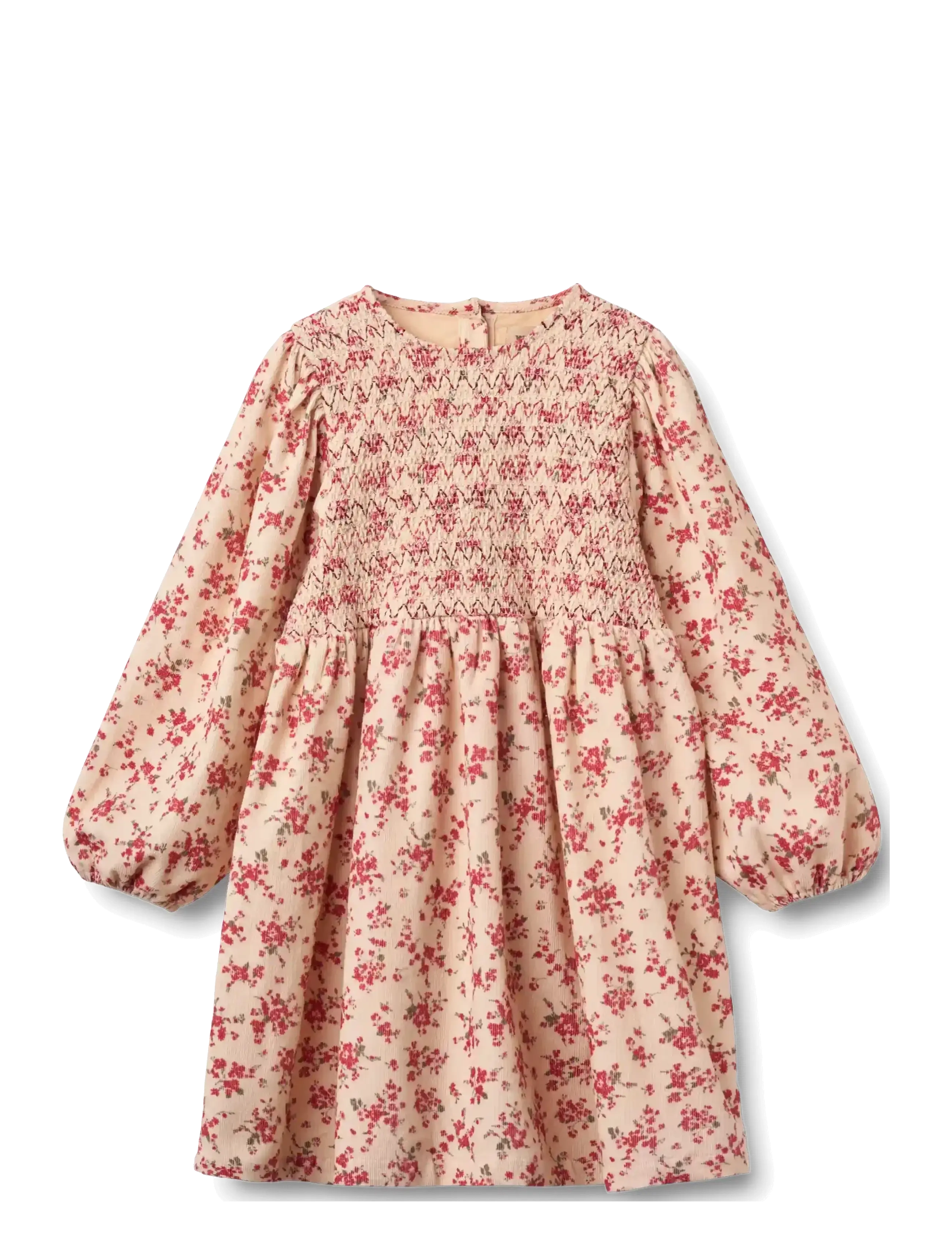 Wheat Dress L/S Sylvia - Langärmelige Babykleider - ALMOND PEACH FLOWERS / cream