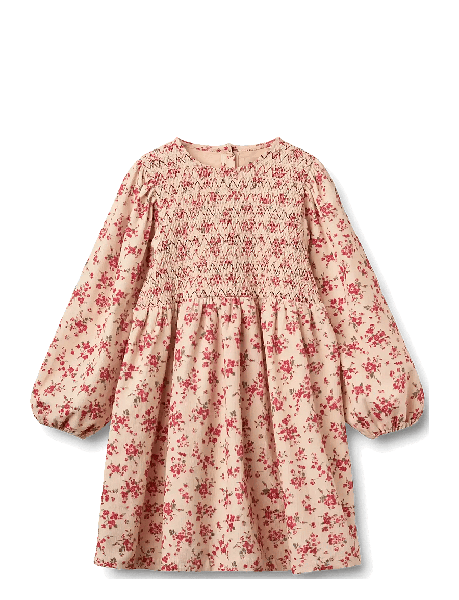 Wheat - Dress L/S Sylvia - langärmelige babykleider - almond peach flowers - 0