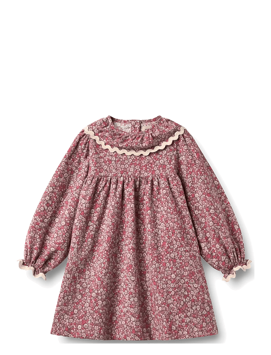 Wheat - Dress L/S Collar Elvira - grape flowers - 0