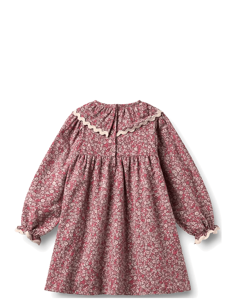 Wheat - Dress L/S Collar Elvira - grape flowers - 1