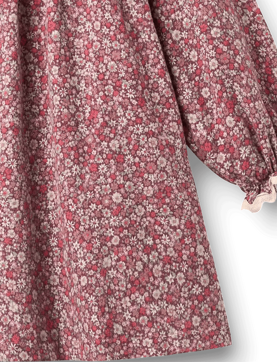 Wheat - Dress L/S Collar Elvira - grape flowers - 2