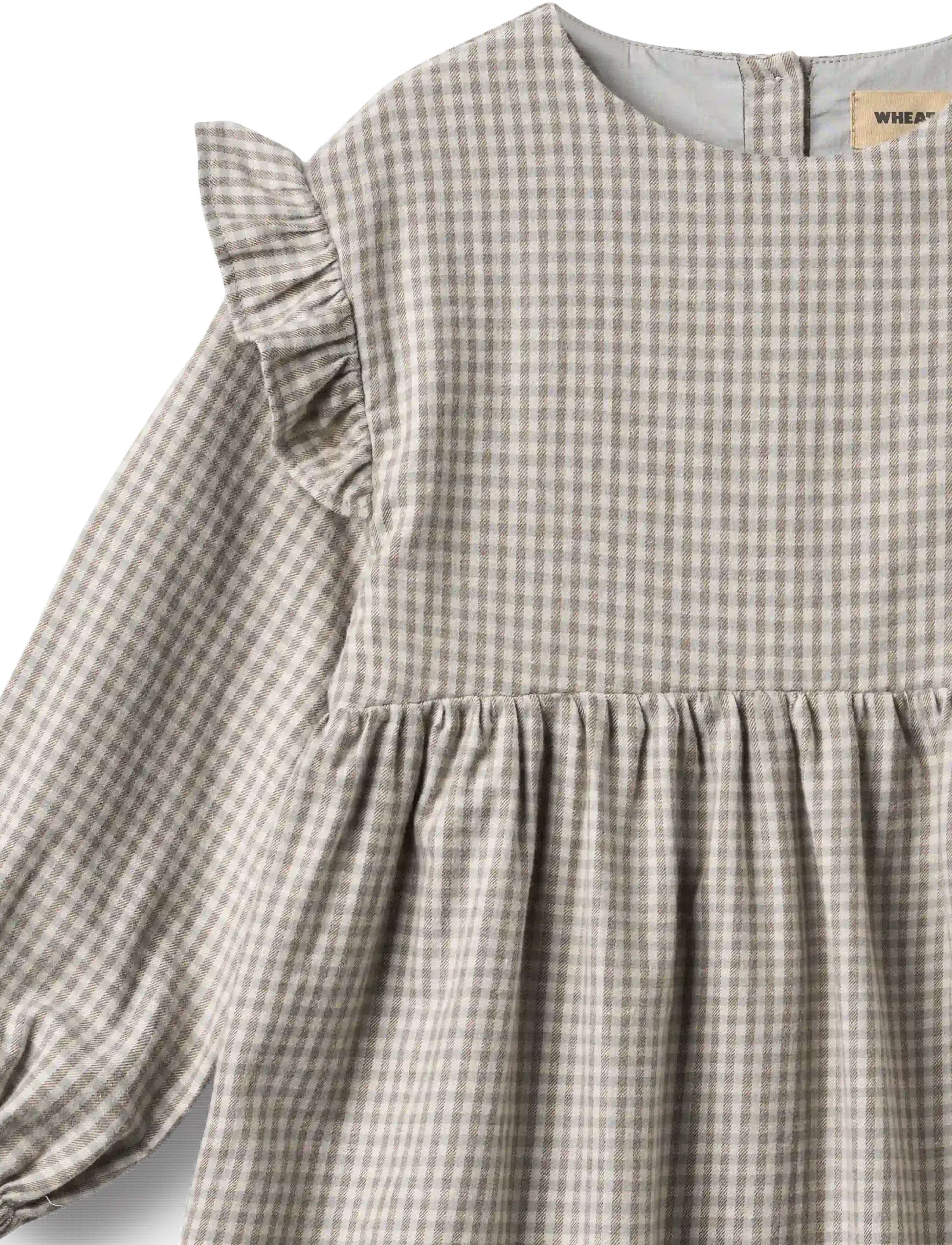 Wheat - Dress Gro - langærmede hverdagskjoler - greybrown check - 4